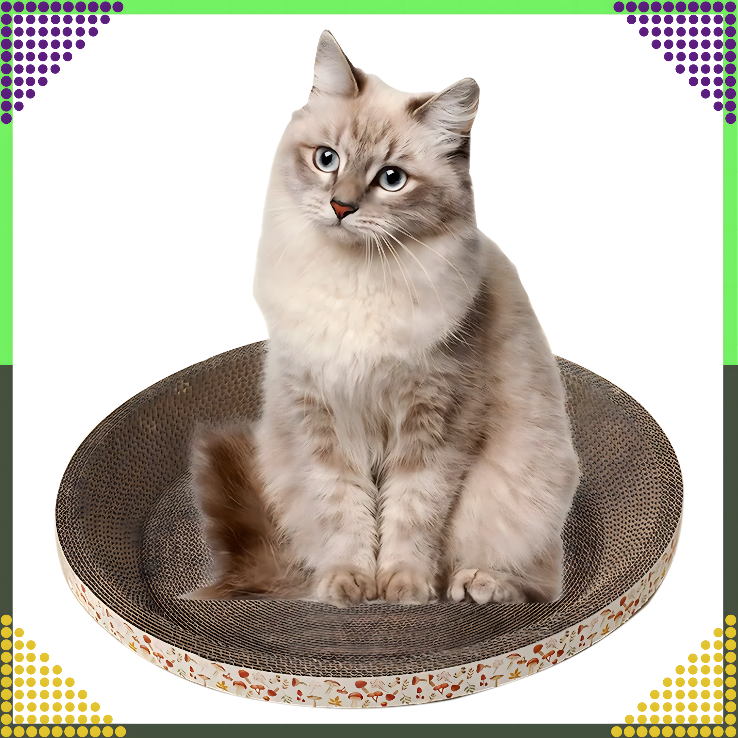 Drapak dla Kota Kartonowy Okrągły Miska Legowisko 50 cm do Drapania - obrazek 5