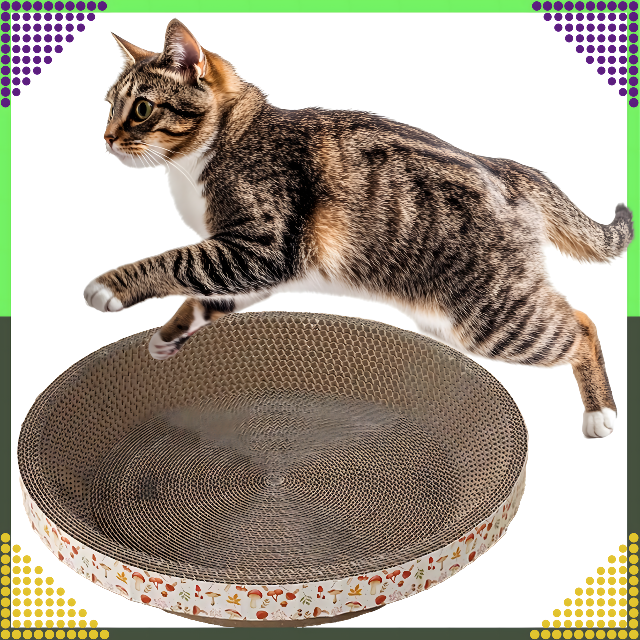 Drapak dla Kota Kartonowy Okrągły Miska Legowisko 50 cm do Drapania - obrazek 10