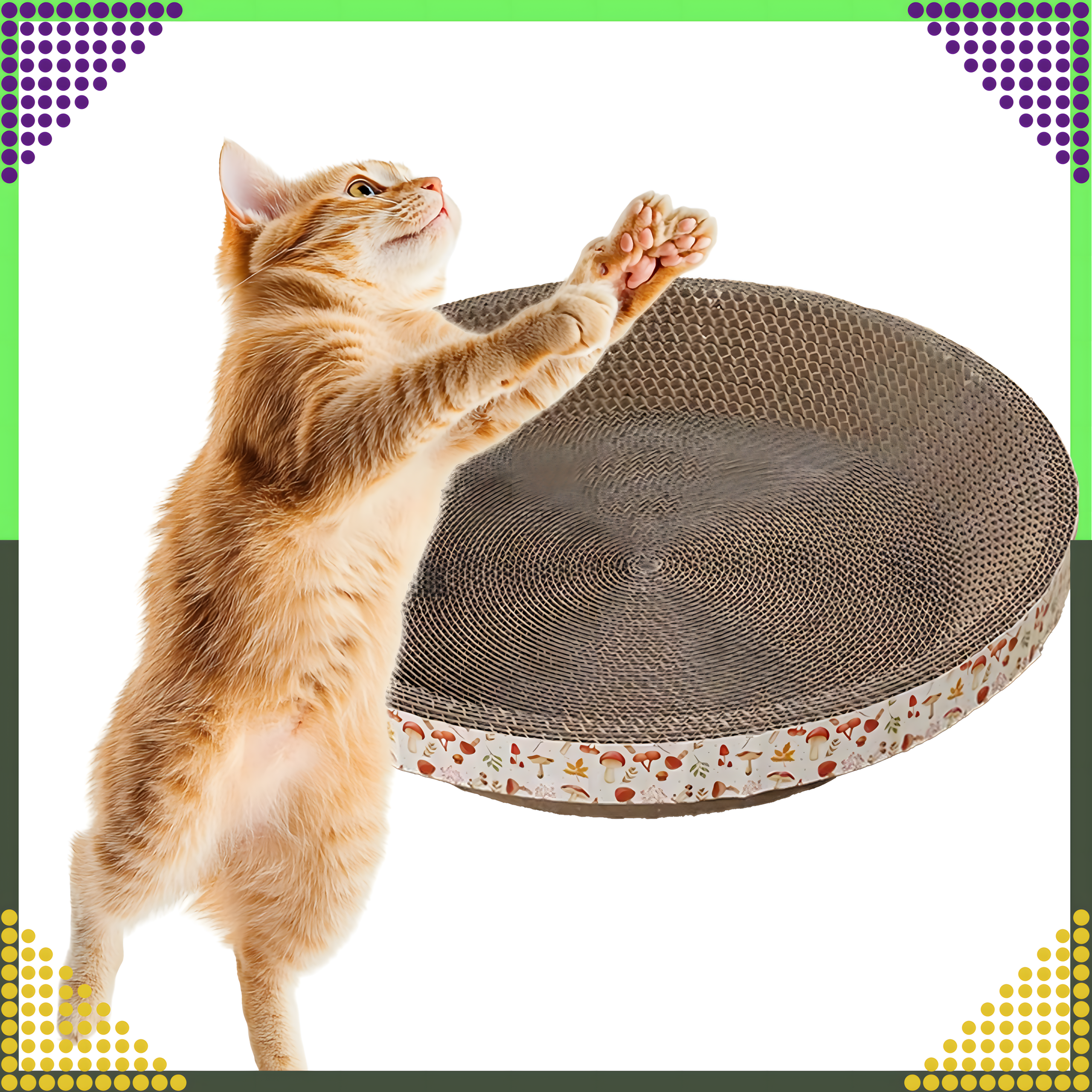 Drapak dla Kota Kartonowy Okrągły Miska Legowisko 50 cm do Drapania - obrazek 11