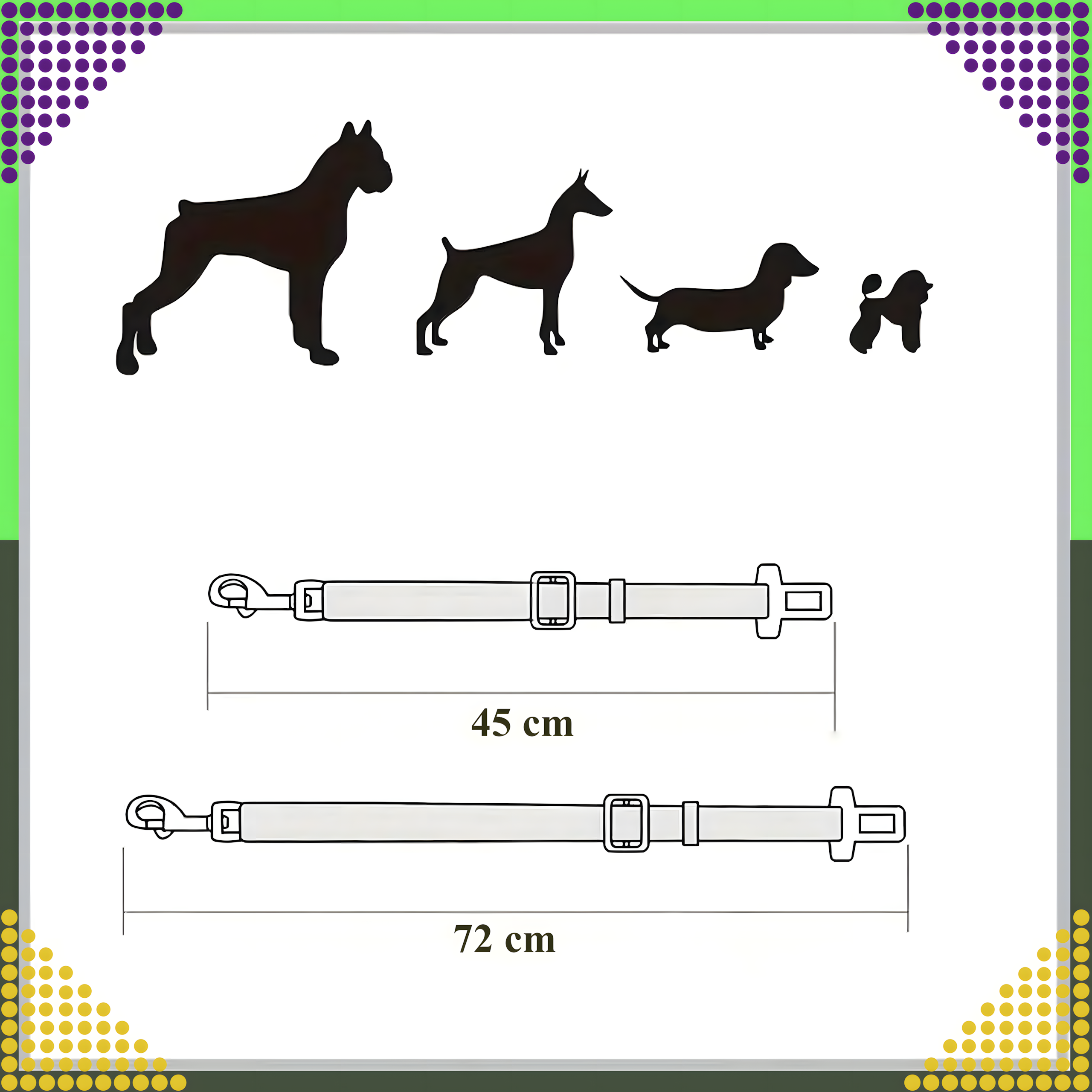 Pas Bezpieczeństwa dla Psa Kota do Samochodu Smycz Regulowana do Auta - obrazek 4