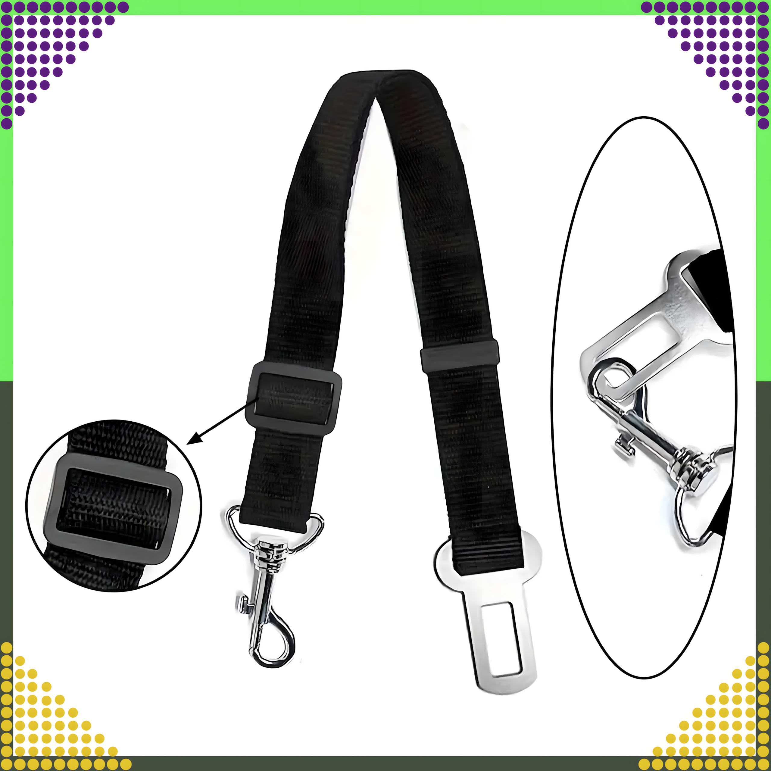 Pas Bezpieczeństwa dla Psa Kota do Samochodu Smycz Regulowana do Auta - obrazek 9