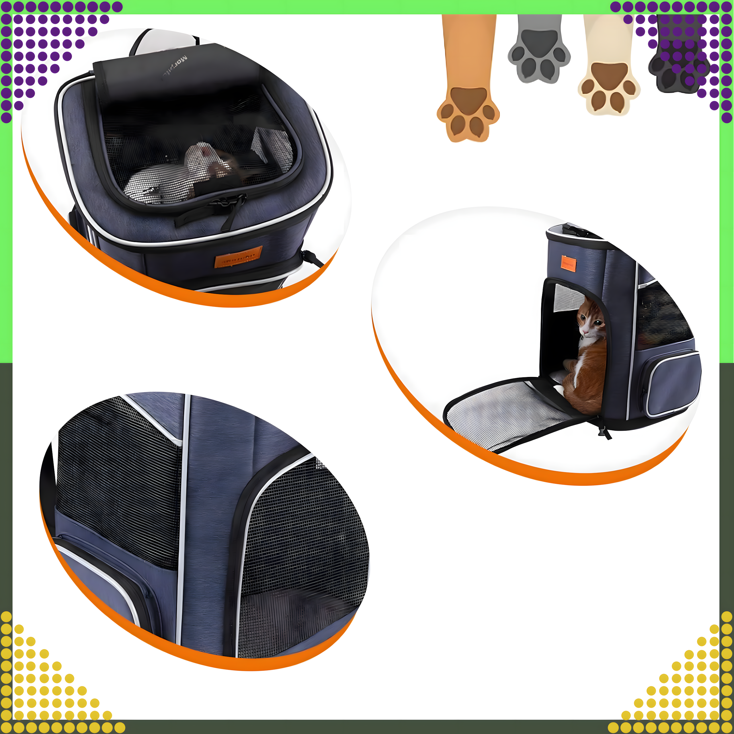 Plecak dla Kota Psa Transporter Wentylowany Torba Kojec dla Zwierząt Duży - obrazek 3