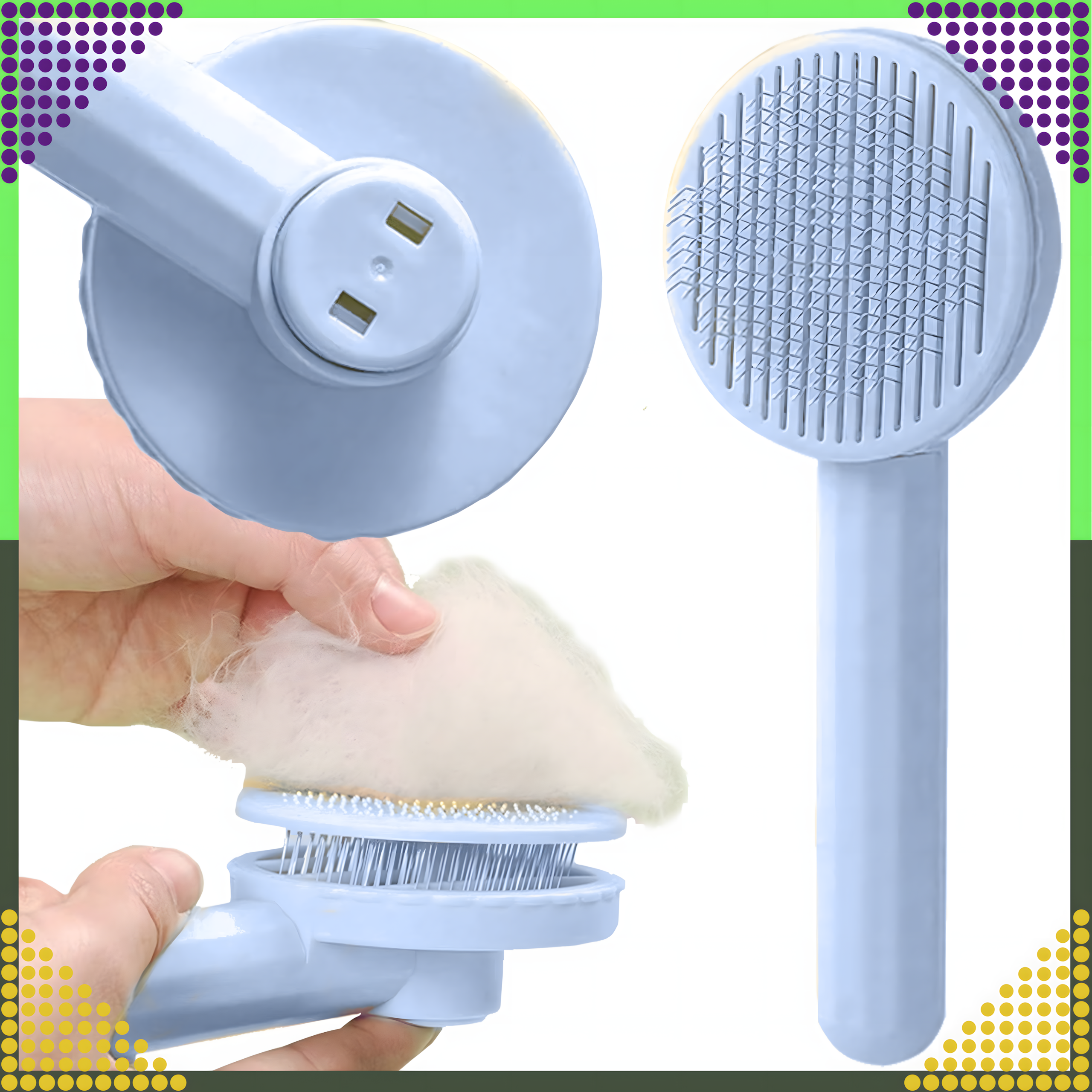 Szczotka Samoczyszcząca do Sierści dla Psa Kota Ergonomiczna Grzebień - obrazek 3