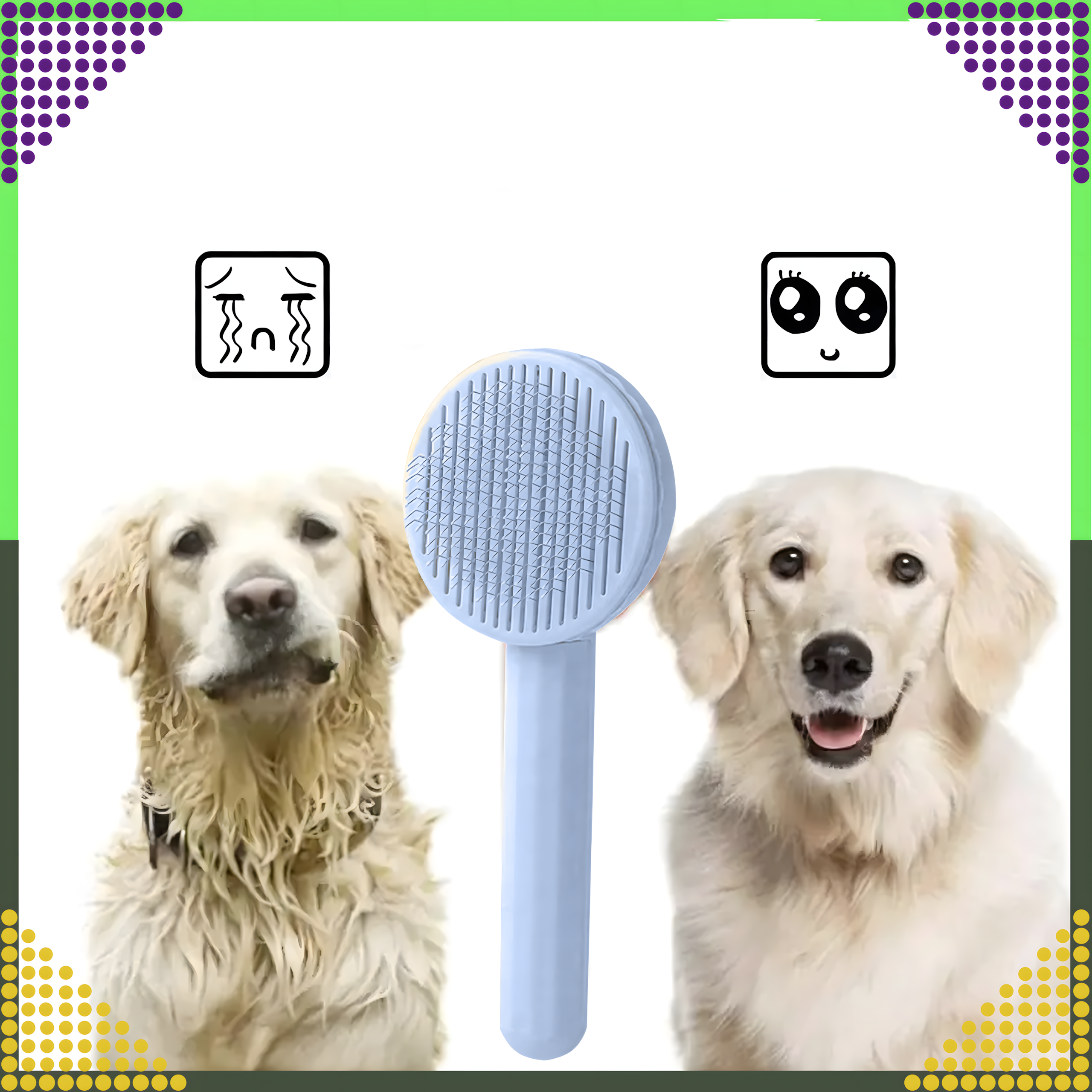 Szczotka Samoczyszcząca do Sierści dla Psa Kota Ergonomiczna Grzebień - obrazek 7
