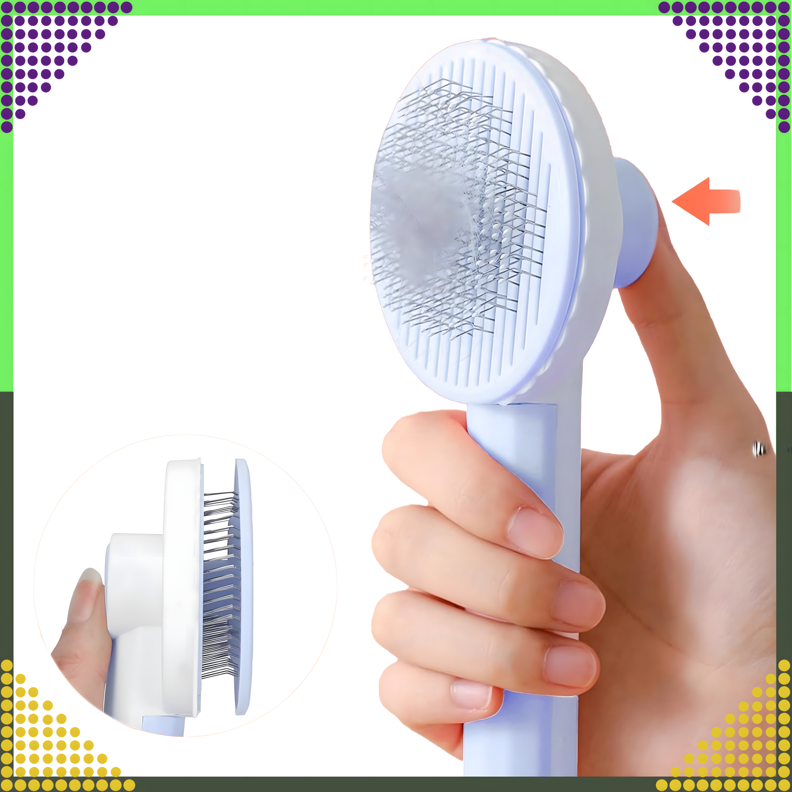 Szczotka Samoczyszcząca do Sierści dla Psa Kota Ergonomiczna Grzebień - obrazek 9