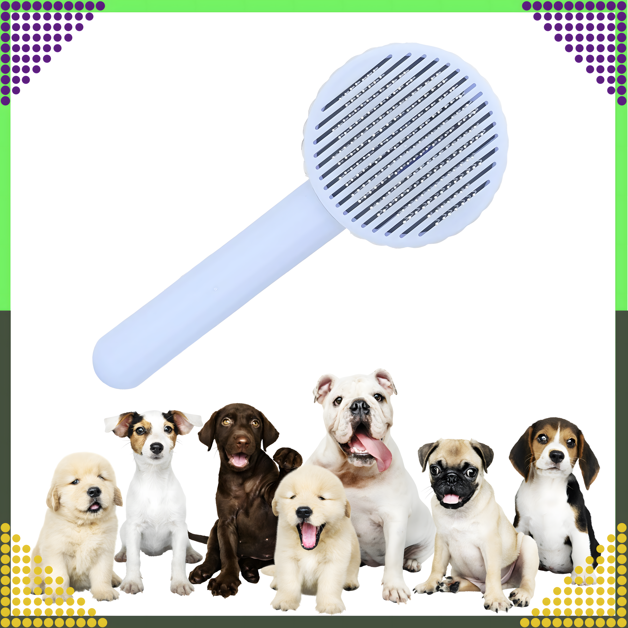 Szczotka Samoczyszcząca do Sierści dla Psa Kota Ergonomiczna Grzebień - obrazek 10