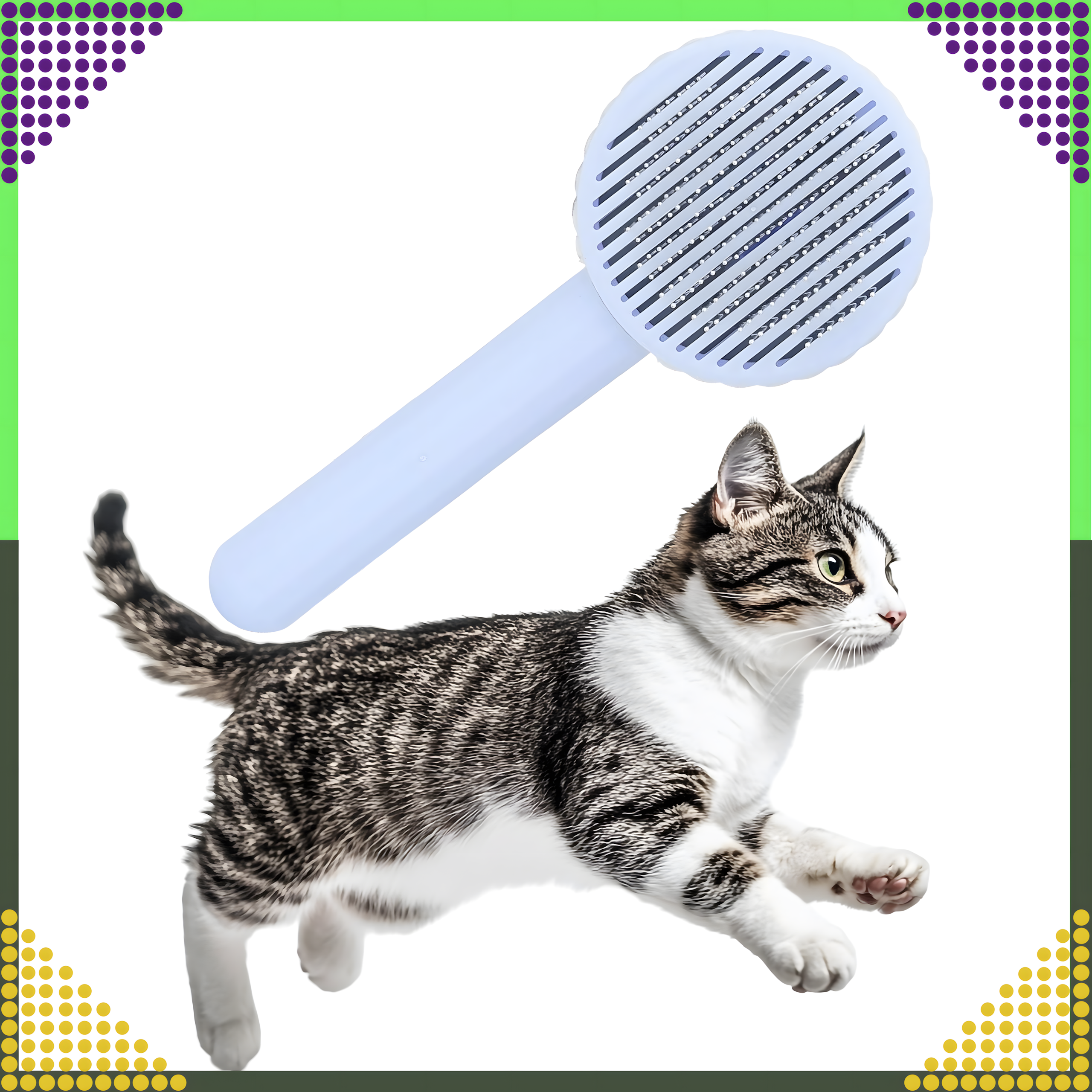 Szczotka Samoczyszcząca do Sierści dla Psa Kota Ergonomiczna Grzebień - obrazek 11