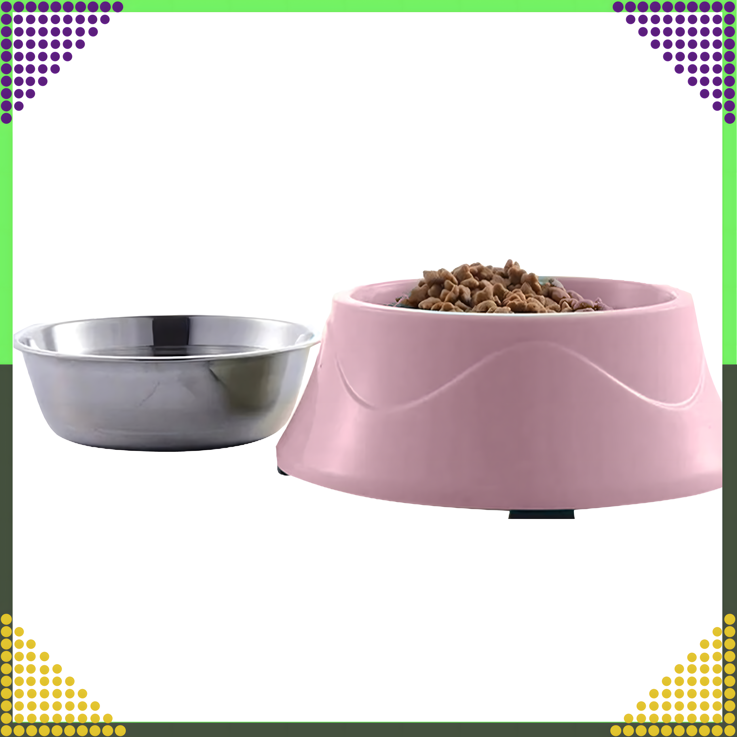Podwójna Miska dla Psa Kota Metalowa 2w1 na Karmę Suchą Mokrą i Wodę - obrazek 5