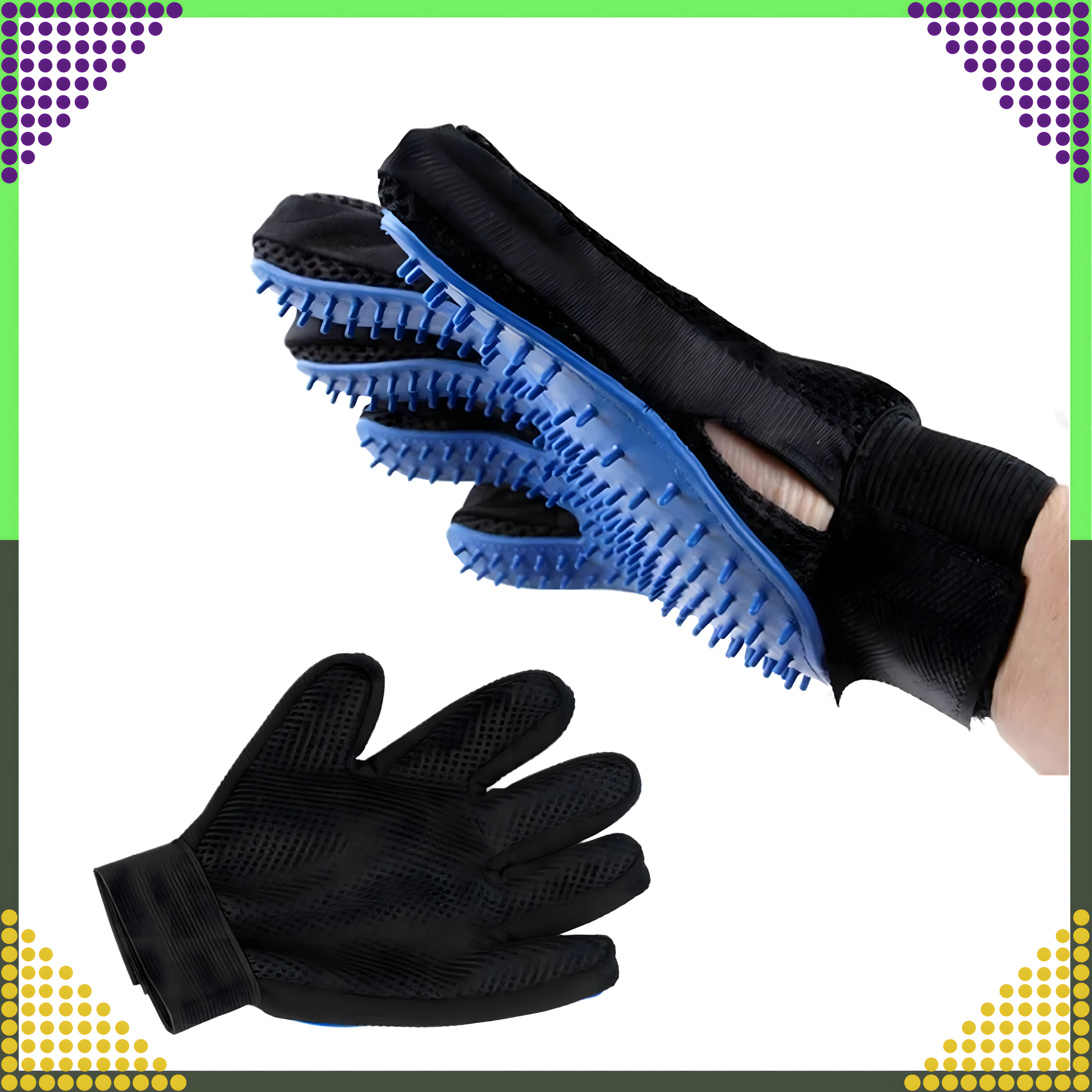 Rękawiczka Szczotka do Wyczesywania Sierści Drapania Mycia Masażu Psa Kota - obrazek 4