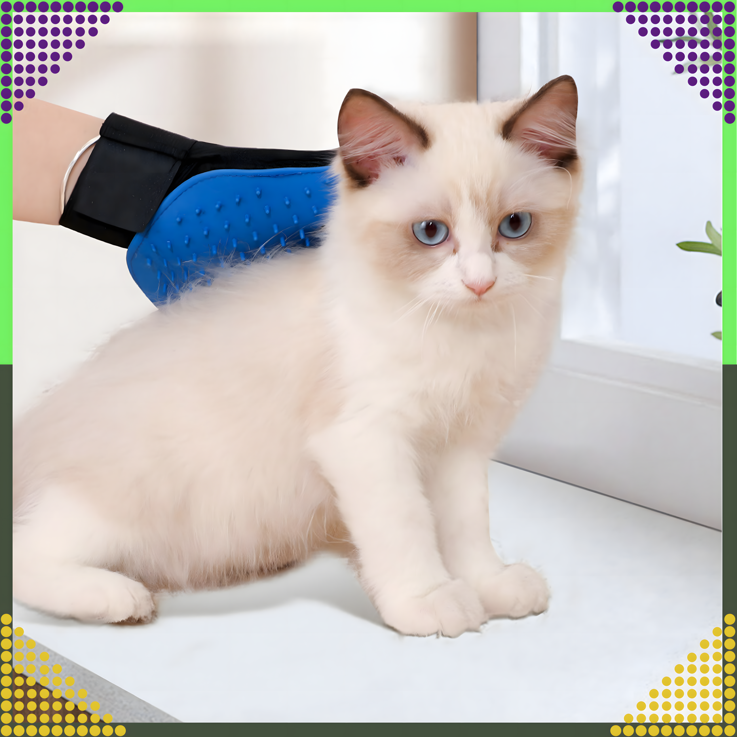 Rękawiczka Szczotka do Wyczesywania Sierści Drapania Mycia Masażu Psa Kota - obrazek 6