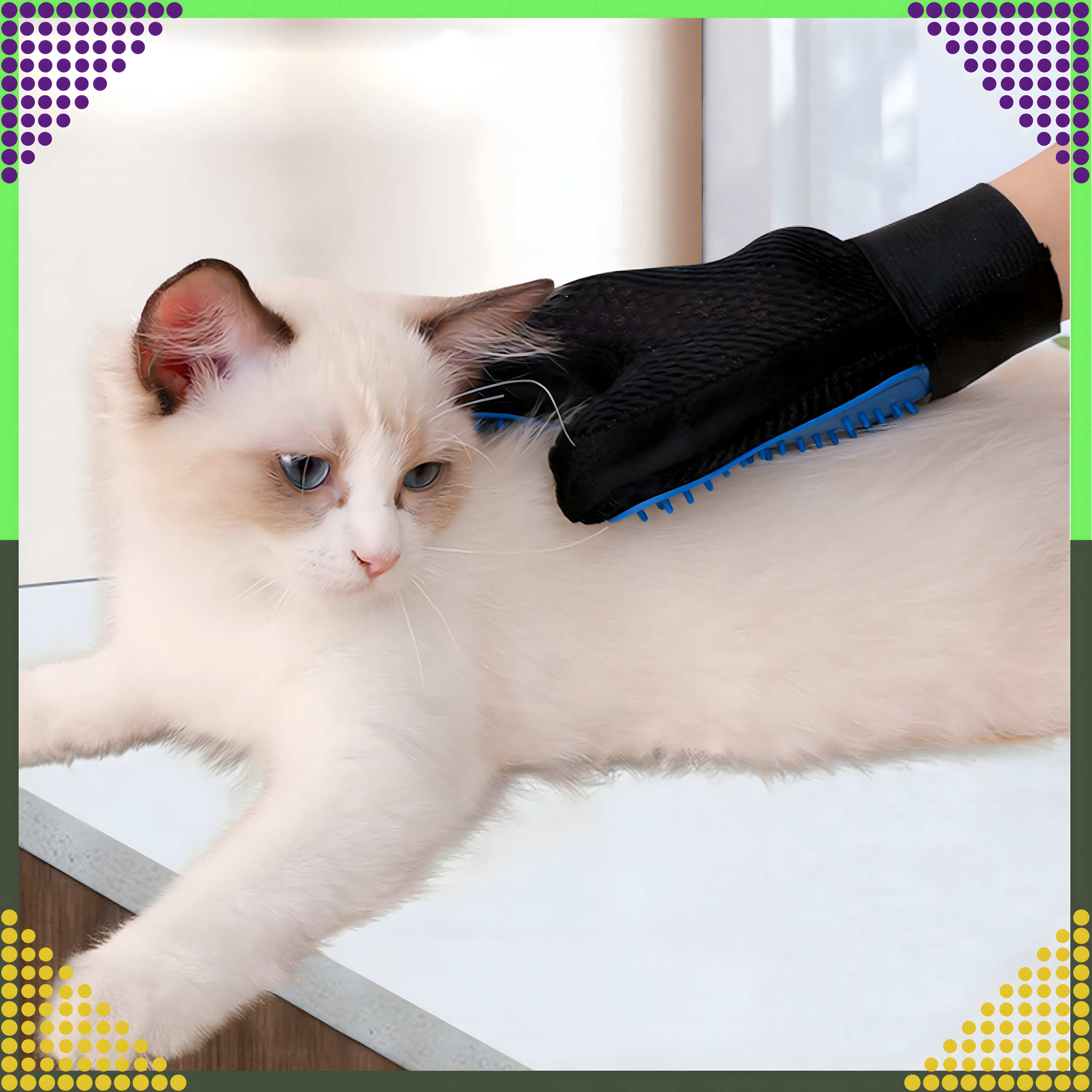 Rękawiczka Szczotka do Wyczesywania Sierści Drapania Mycia Masażu Psa Kota - obrazek 7