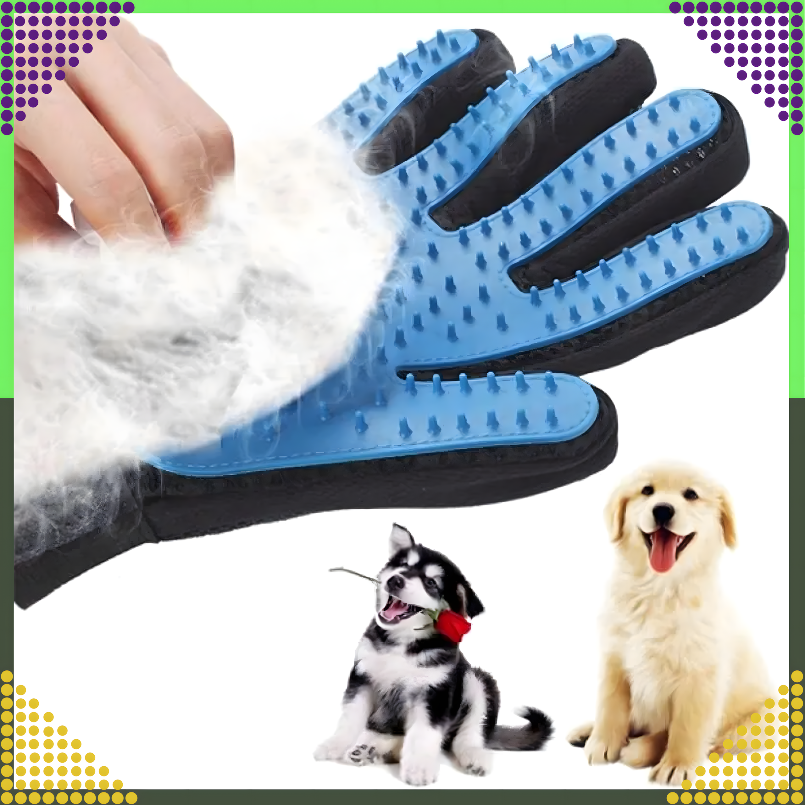 Rękawiczka Szczotka do Wyczesywania Sierści Drapania Mycia Masażu Psa Kota - obrazek 9