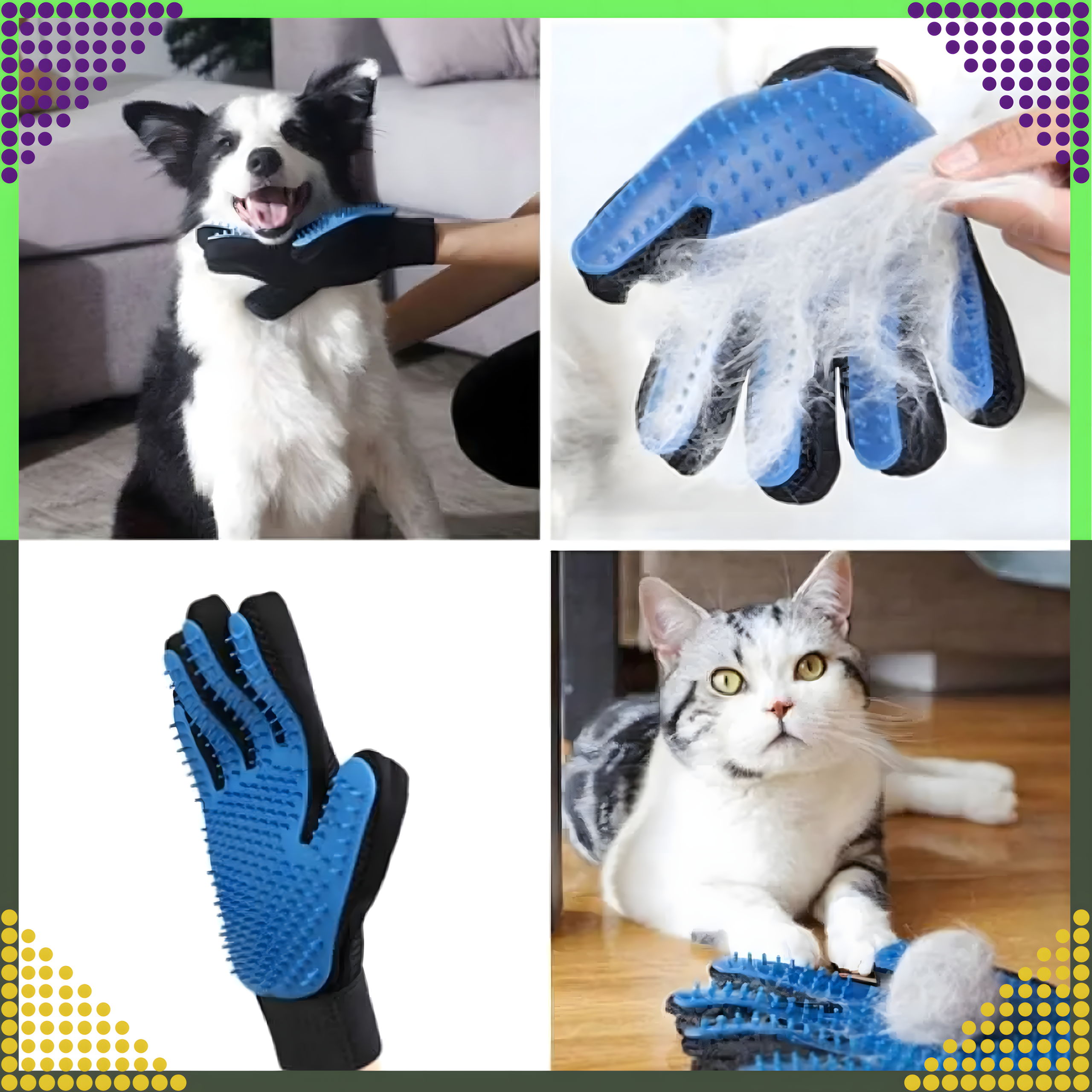 Rękawiczka Szczotka do Wyczesywania Sierści Drapania Mycia Masażu Psa Kota - obrazek 10