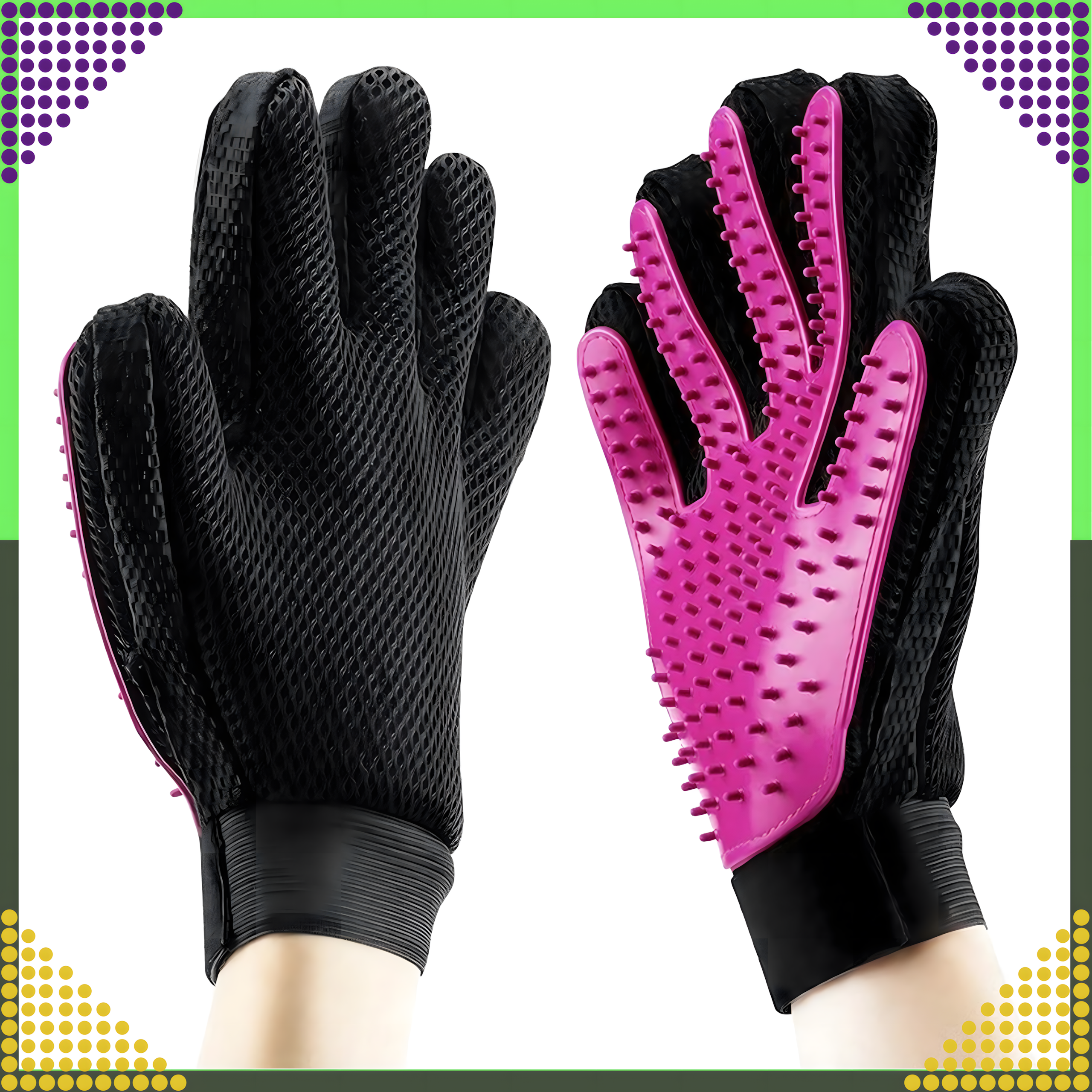 Rękawiczka Szczotka do Wyczesywania Sierści Drapania Mycia Masażu Psa Kota - obrazek 4