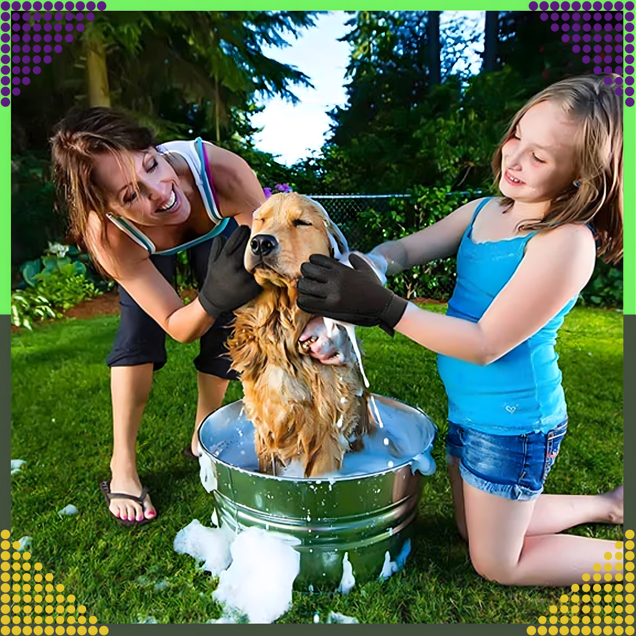 Rękawiczka Szczotka do Wyczesywania Sierści Drapania Mycia Masażu Psa Kota - obrazek 7