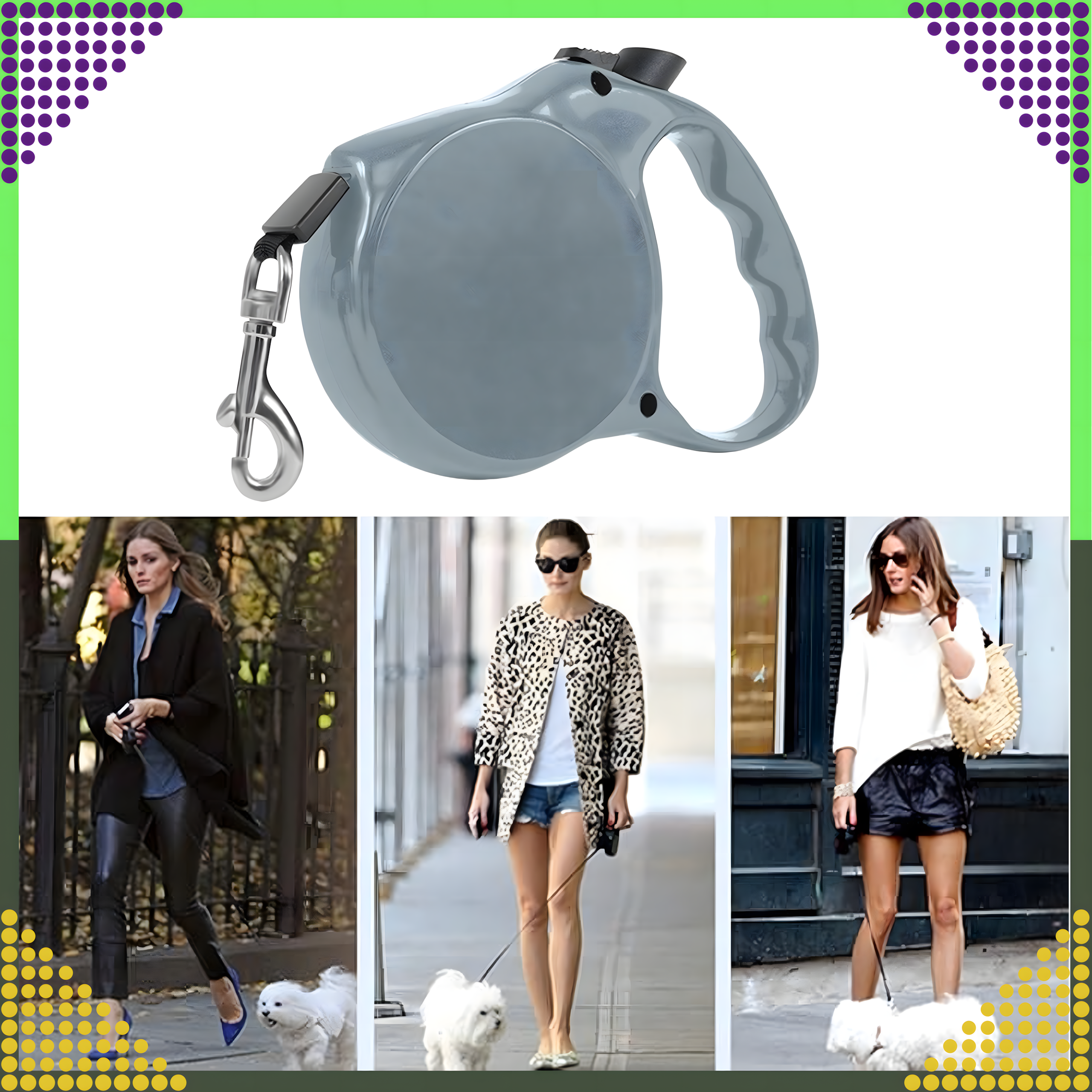 Smycz Taśma Mocna Lekka Zwijana dla Psa Kota Długa Blokada Automatyczna 5m - obrazek 4