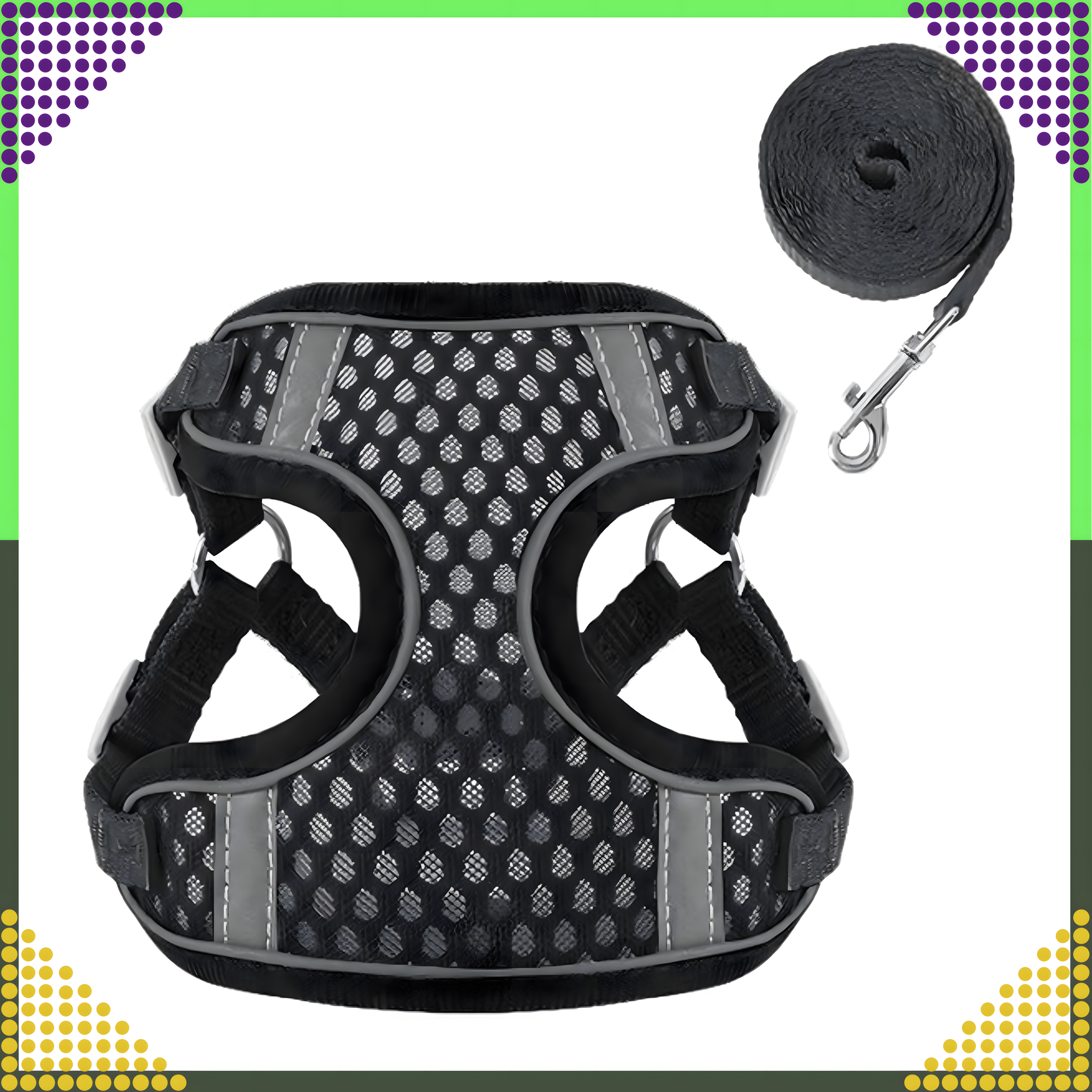 Mocne Szelki Bezuciskowe Smycz dla Małego Psa Kota Wytrzymałe Roz. M - obrazek 4