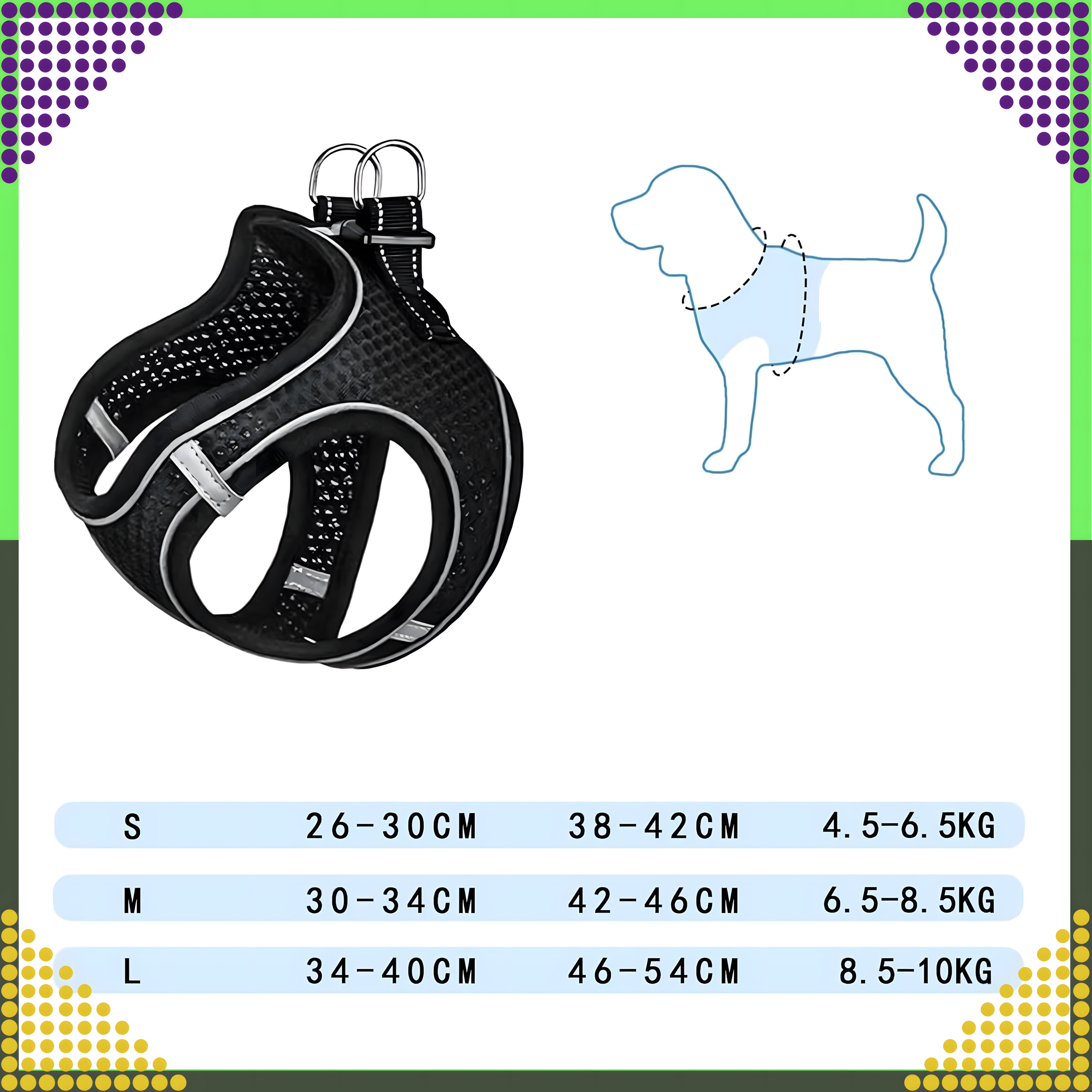 Mocne Szelki Bezuciskowe Smycz dla Małego Psa Kota Wytrzymałe Roz. M - obrazek 6