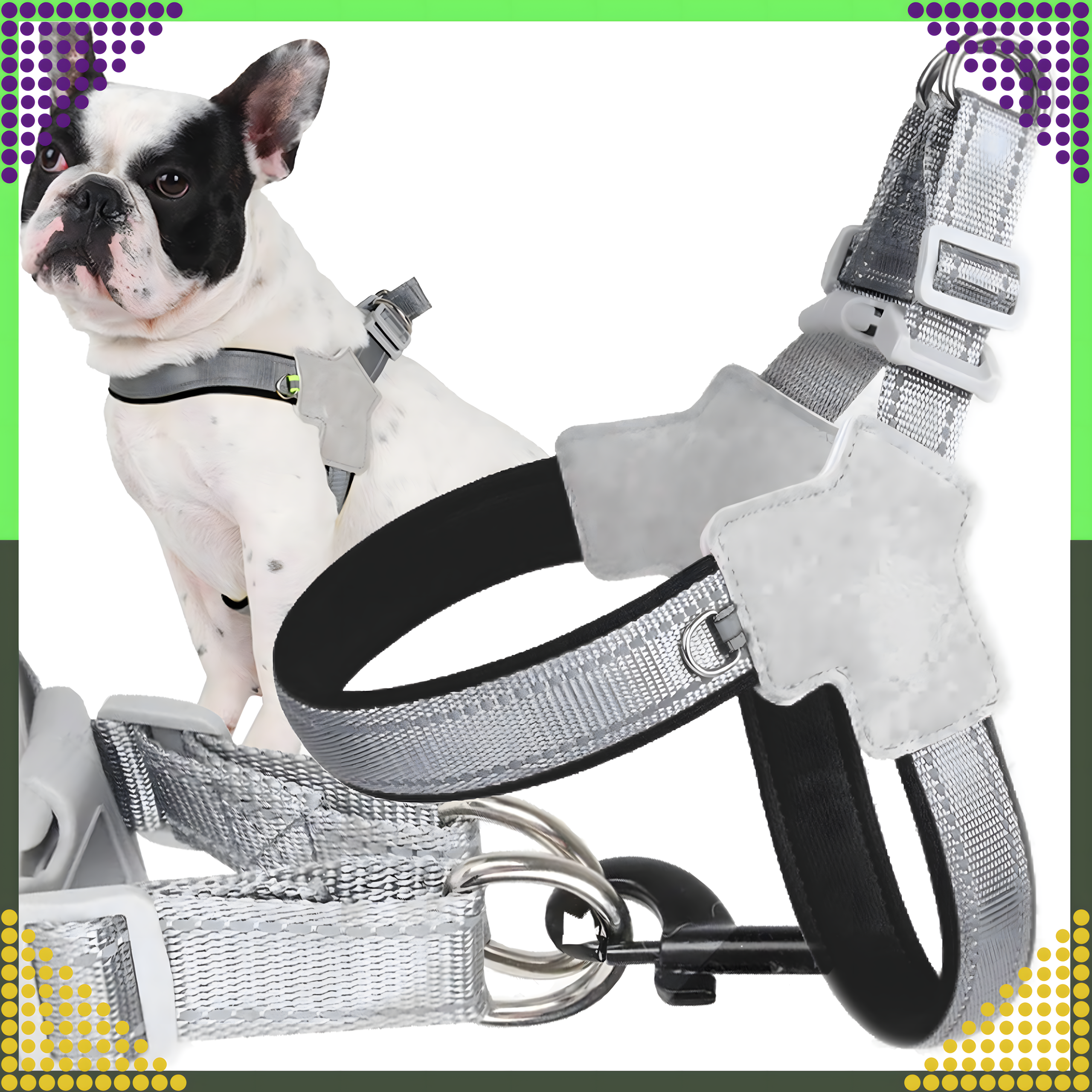 Mocne Szelki Bezuciskowe Smycz dla Małego Psa Kota Wytrzymałem Roz. L - obrazek 3