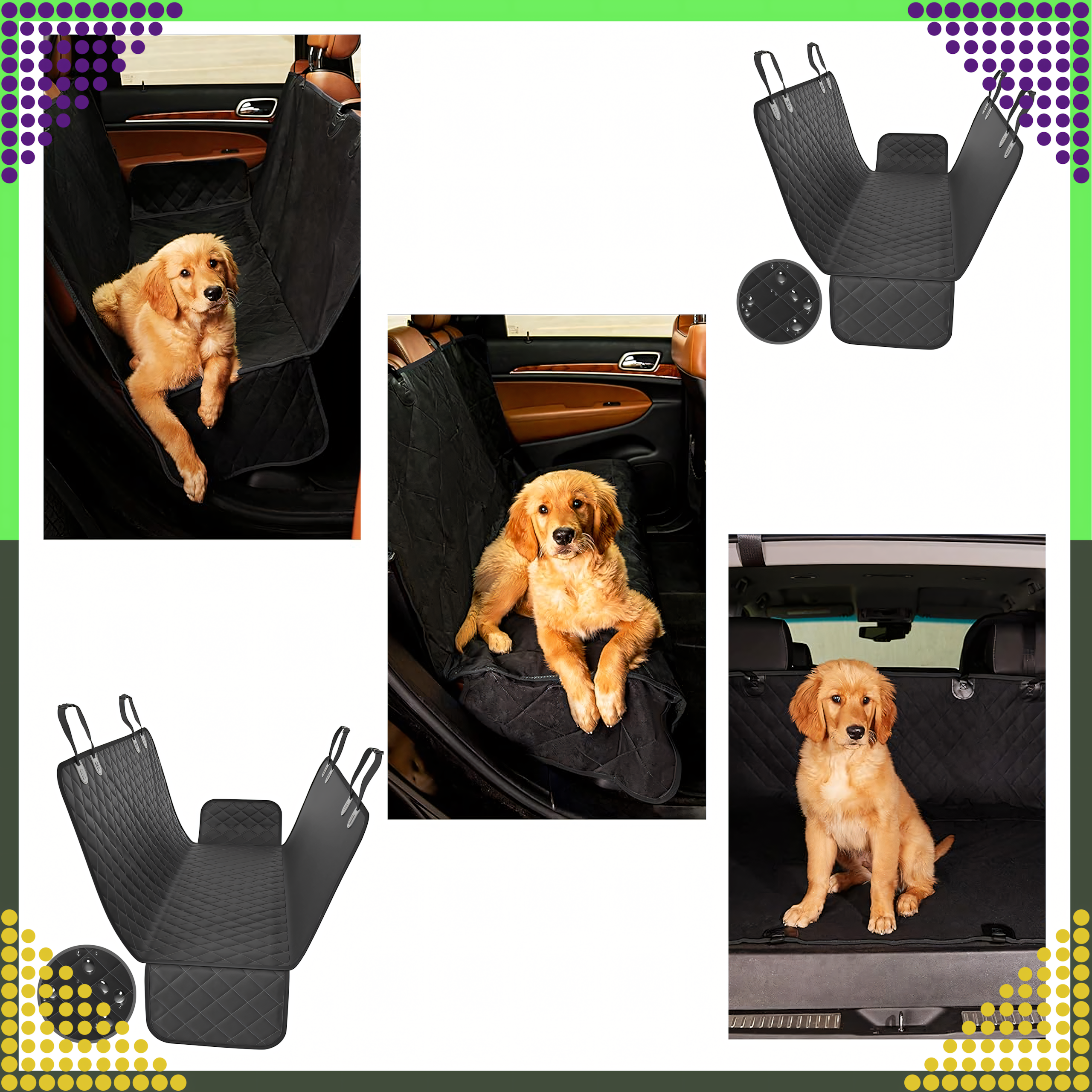 Mata dla Psa do Samochodu Pokrowiec Siedzenie Uniwersalna Samochodowa Duża - obrazek 4