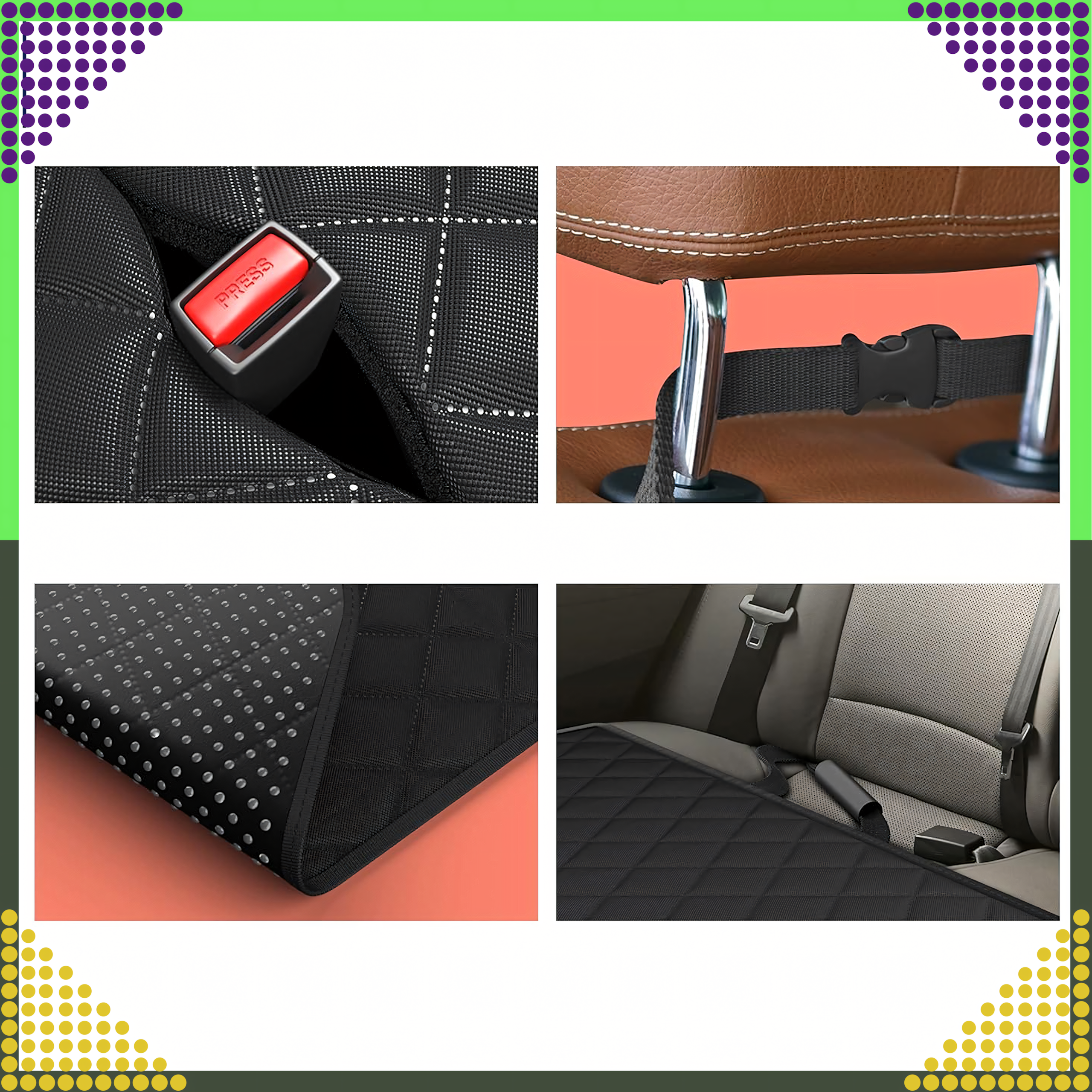 Mata dla Psa do Samochodu Pokrowiec Siedzenie Uniwersalna Samochodowa Duża - obrazek 6