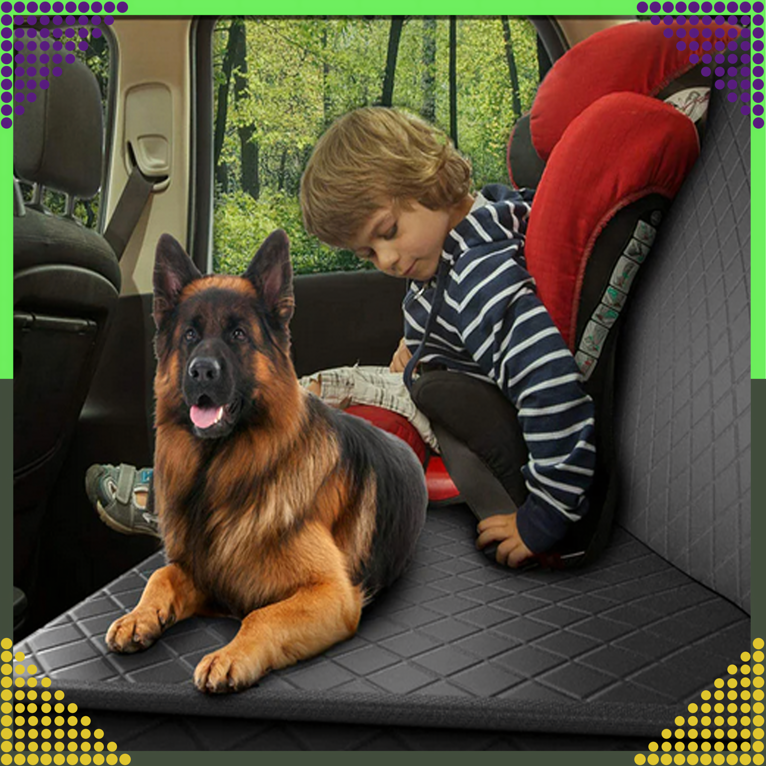 Mata dla Psa do Samochodu Pokrowiec Siedzenie Uniwersalna Samochodowa Duża - obrazek 9