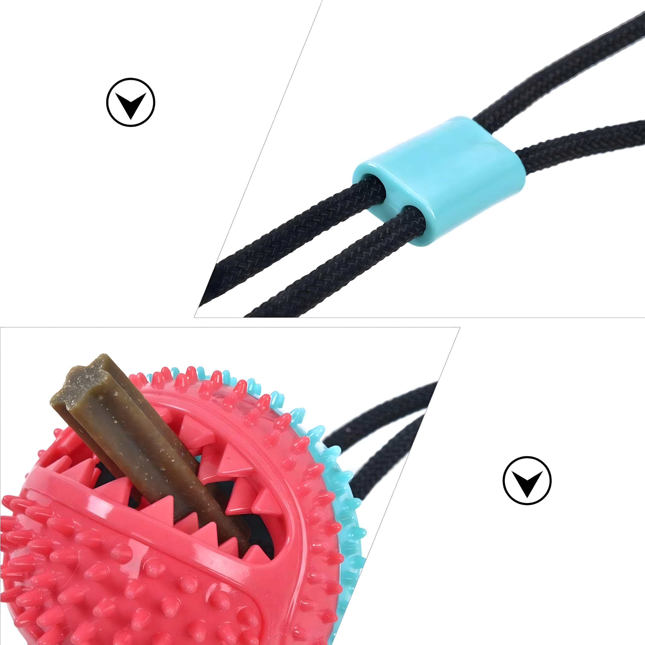 ZABAWKA NA PRZYSMAK KARMĘ INTERAKTYWNA DLA PSA PIŁKA Z PRZYSSAWKĄ GRYZAK - obrazek 4