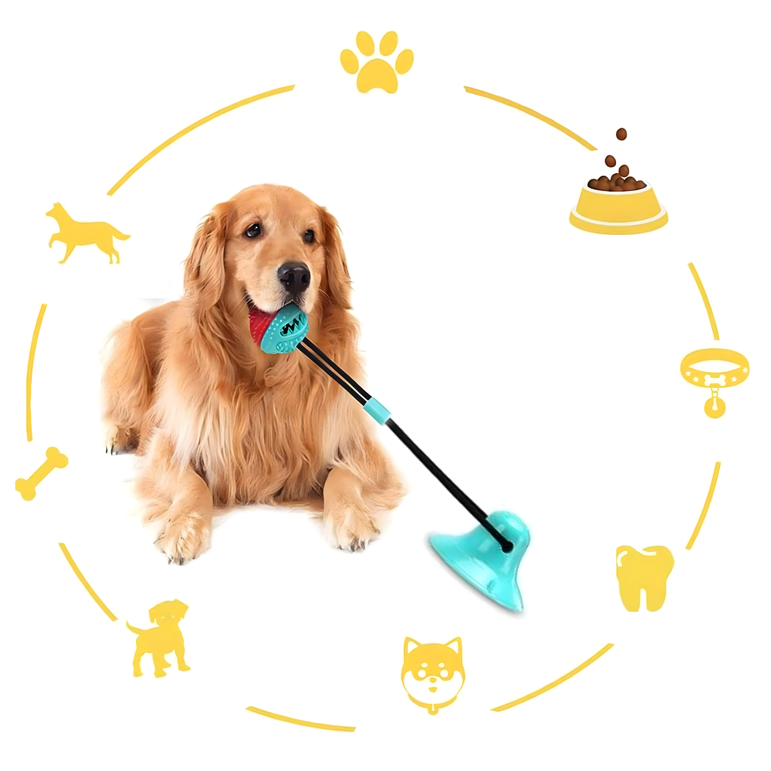 ZABAWKA NA PRZYSMAK KARMĘ INTERAKTYWNA DLA PSA PIŁKA Z PRZYSSAWKĄ GRYZAK - obrazek 5