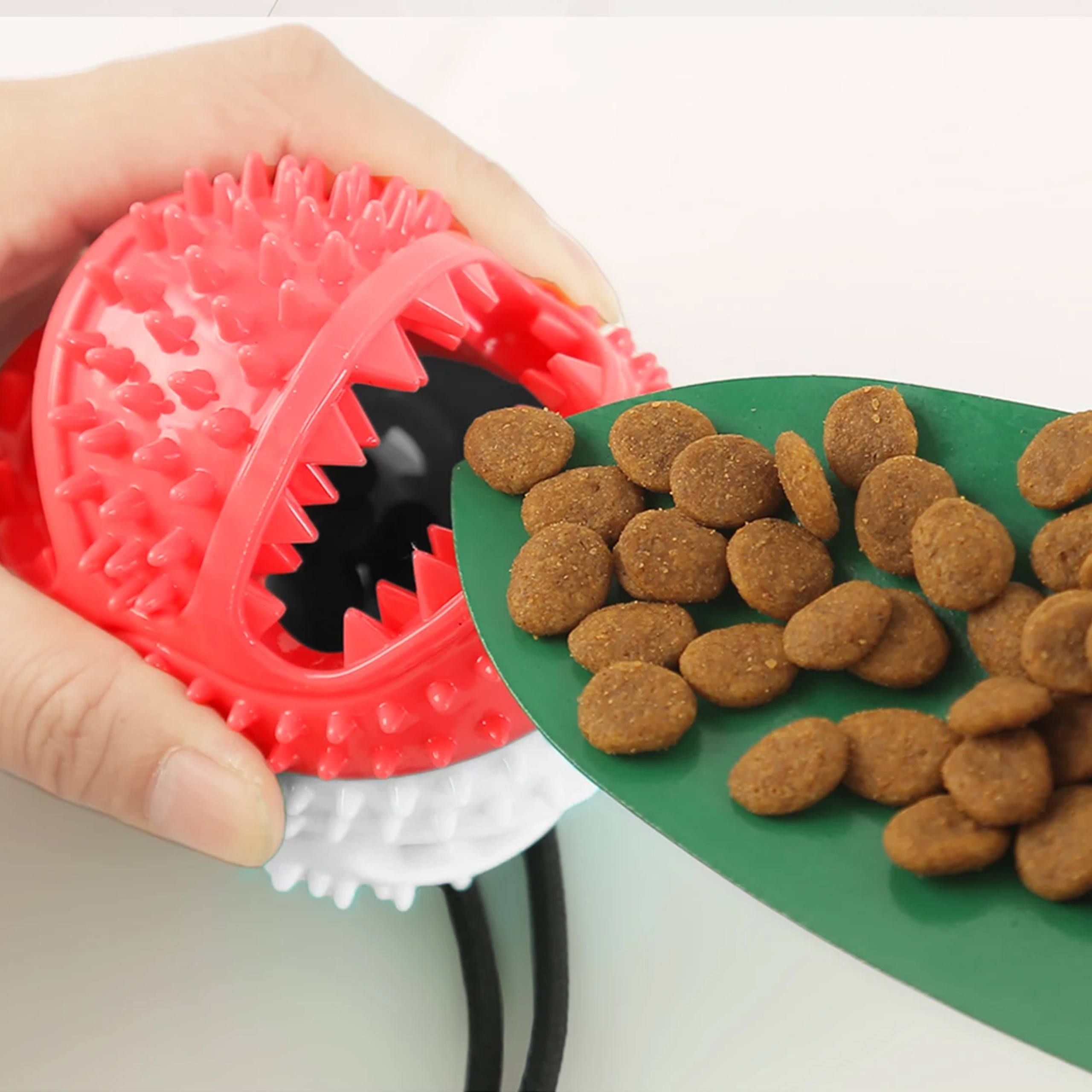 ZABAWKA NA PRZYSMAK KARMĘ INTERAKTYWNA DLA PSA PIŁKA Z PRZYSSAWKĄ GRYZAK - obrazek 10