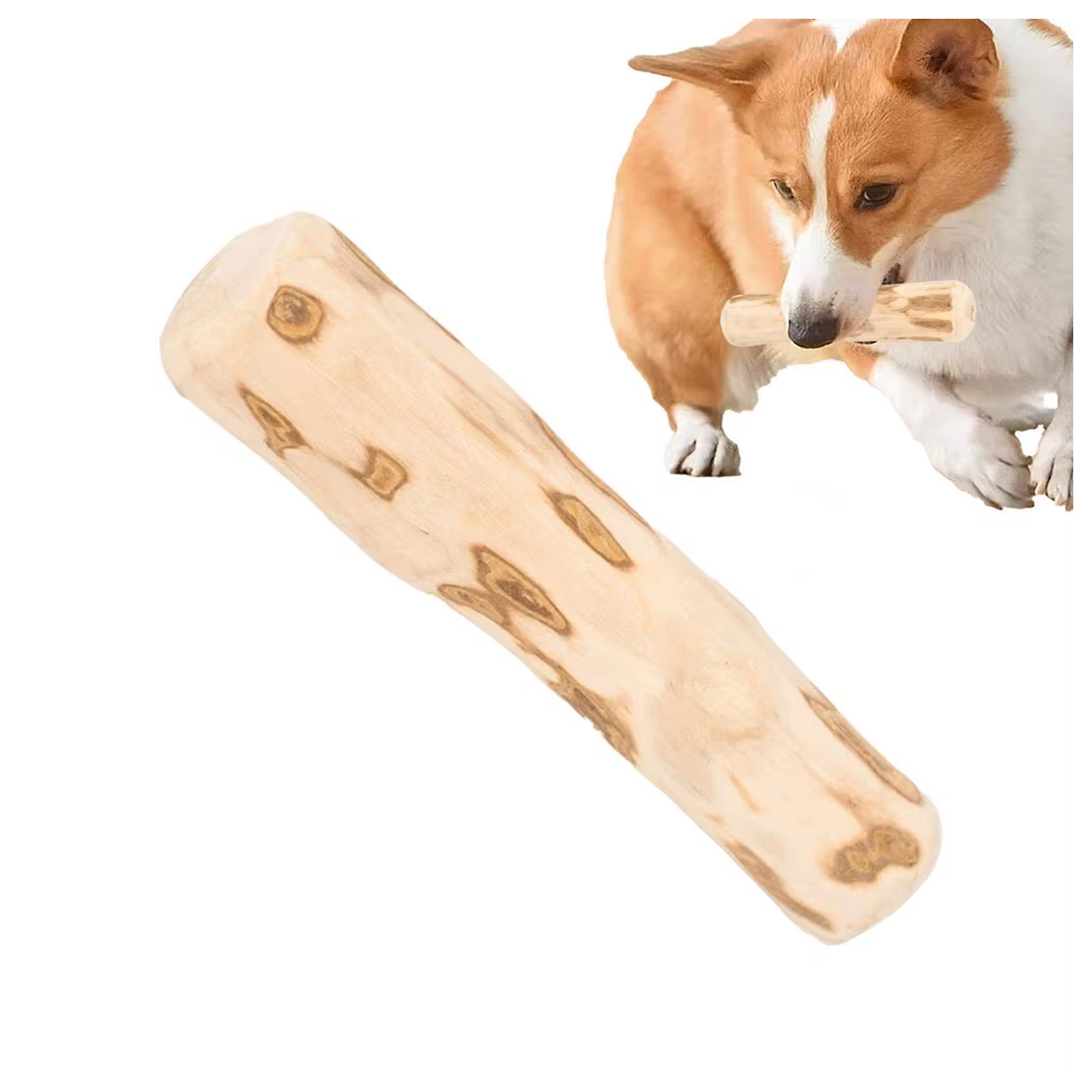 Patyk Gryzak z Drzewa Drewna Naturalny dla Psa Wytrzymały Zabawka 14x1cm