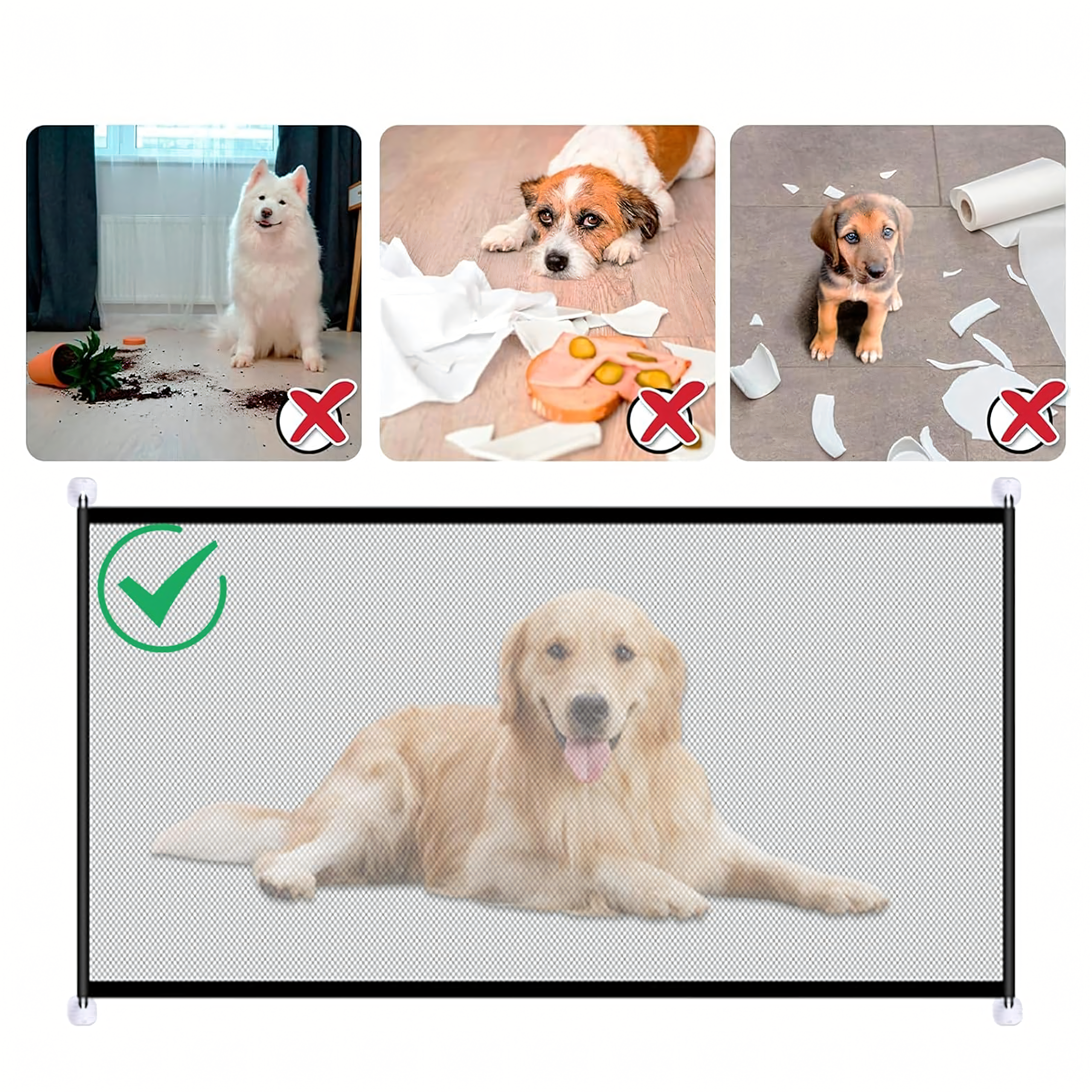 Siatka Bramka Barierka Zabezpieczająca Drzwi Schody dla Psa Kota 110x72cm - obrazek 7
