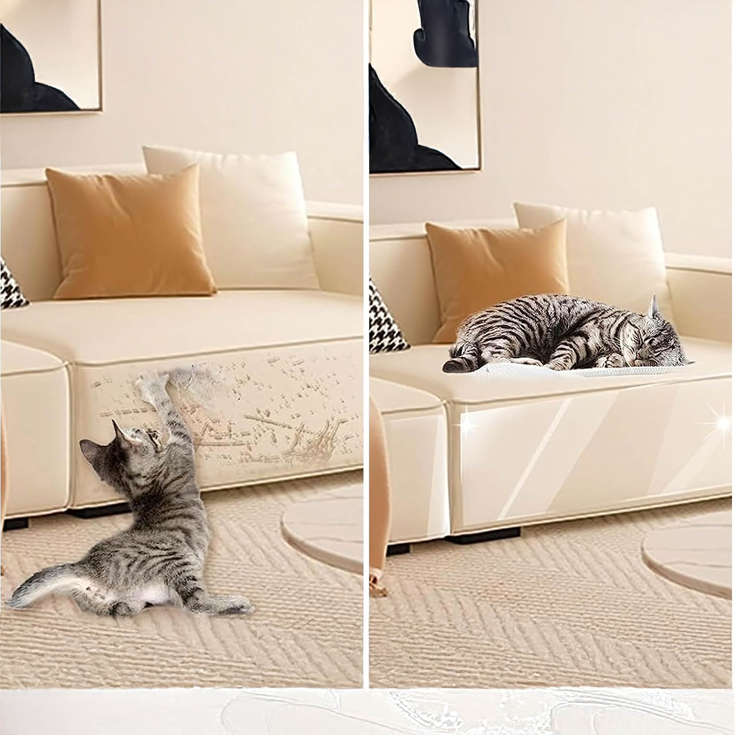 Folia Ochronna Zabezpieczająca na Meble Drzwi Drapak dla Kota 5 szt 45x15cm