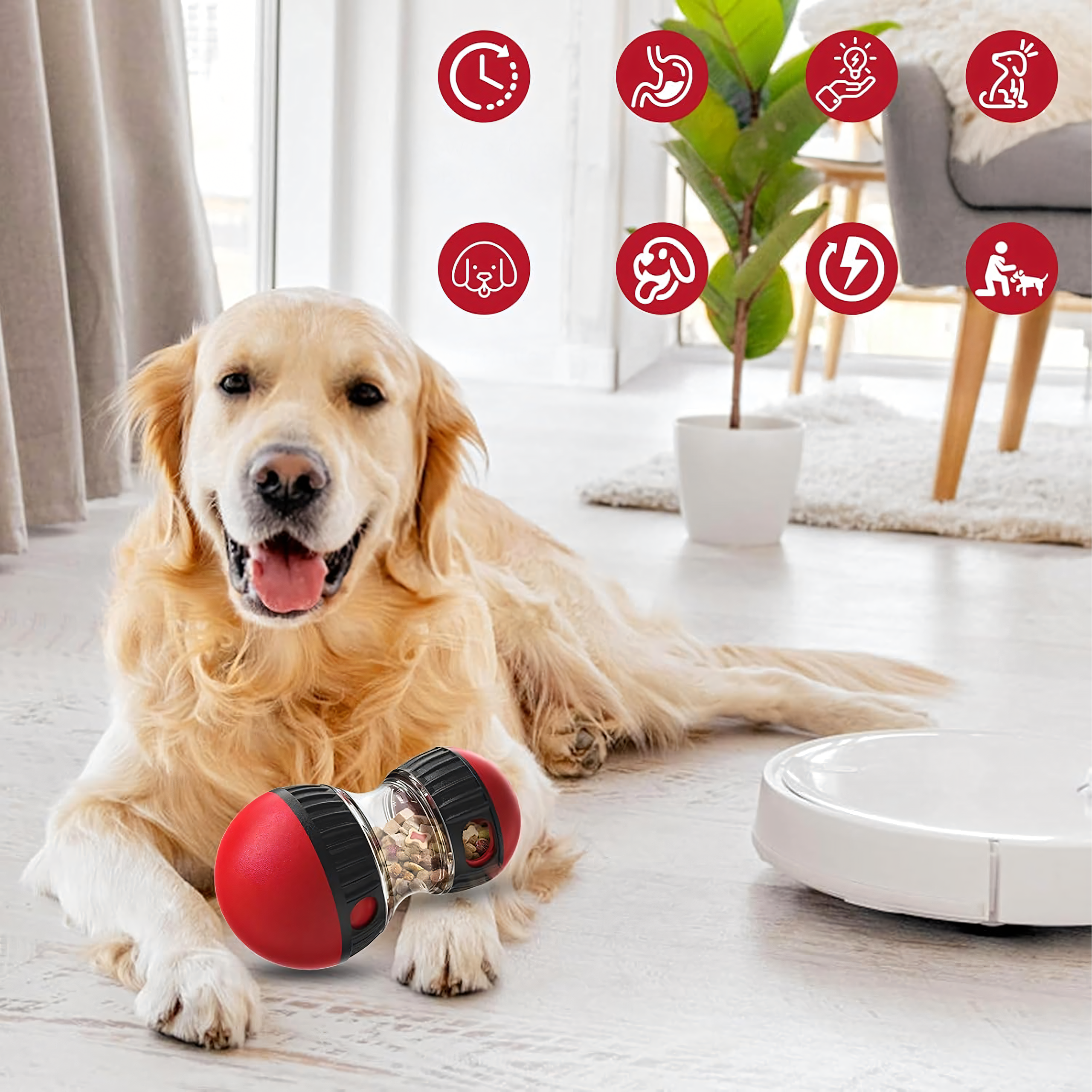 Interaktywna Zabawka Dozownik do Karmienia Psa na Przysmaki Spowalniająca - obrazek 4