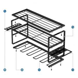 Regał Garażowy Ścienny Półka Wieszak Organizer na Elektronarzędzia Mocny