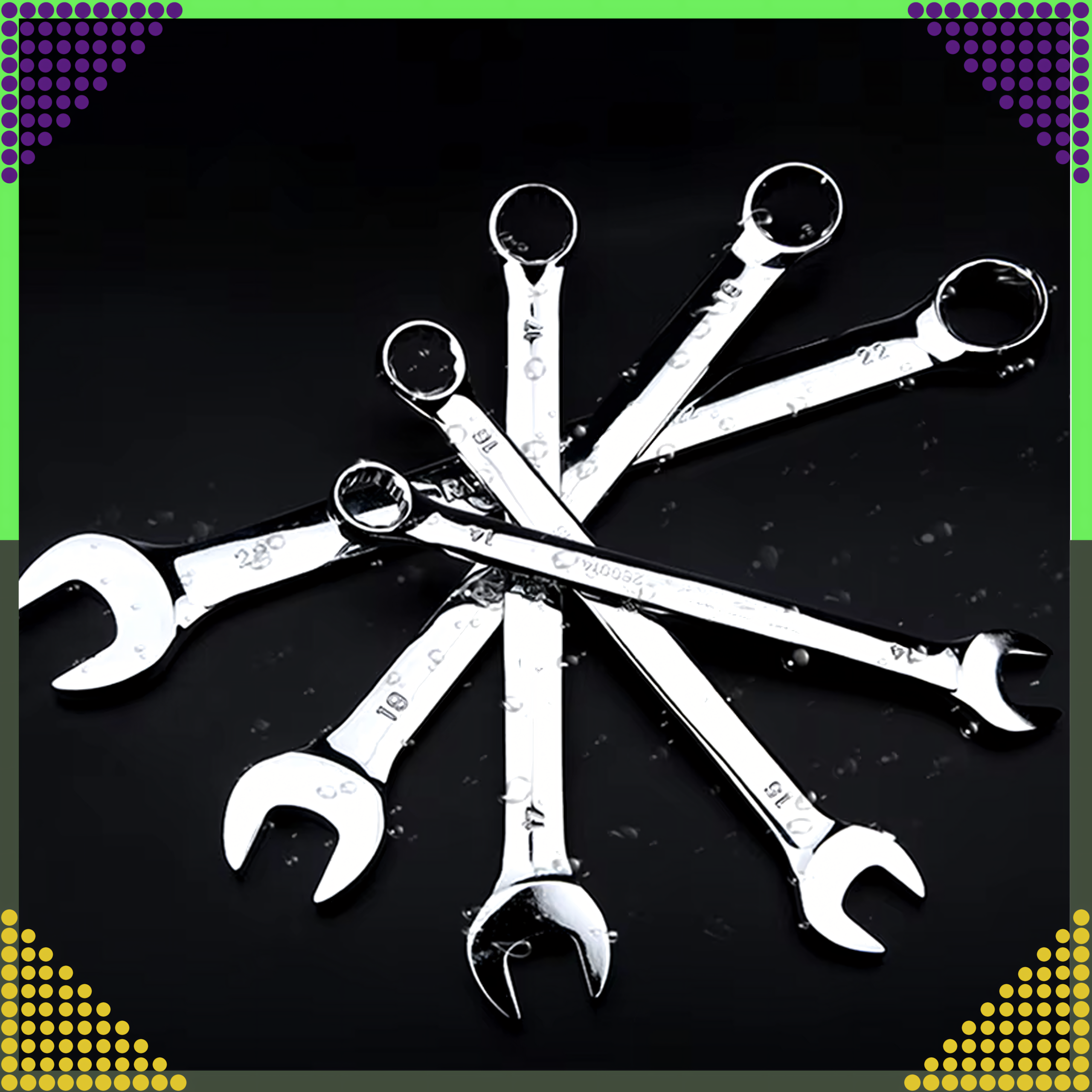 Zestaw Kluczy Płasko-Oczkowych 8 el. Klucze Płaskie Oczkowe Etui 8-22 mm - obrazek 6