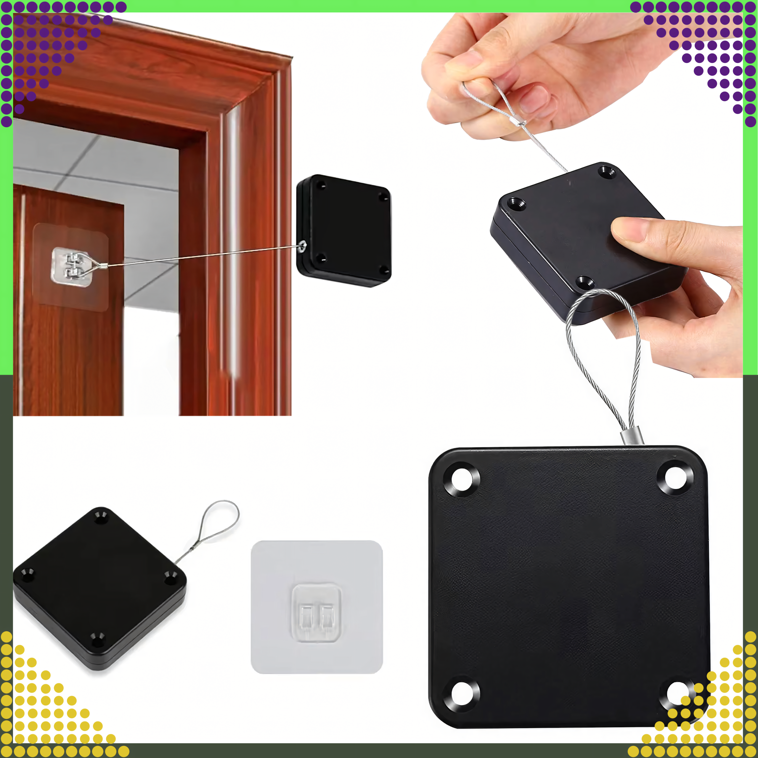 Samozamykacz do Drzwi Samoprzylepny Zwijany Linka Zamykacz Domykacz 500g - obrazek 7