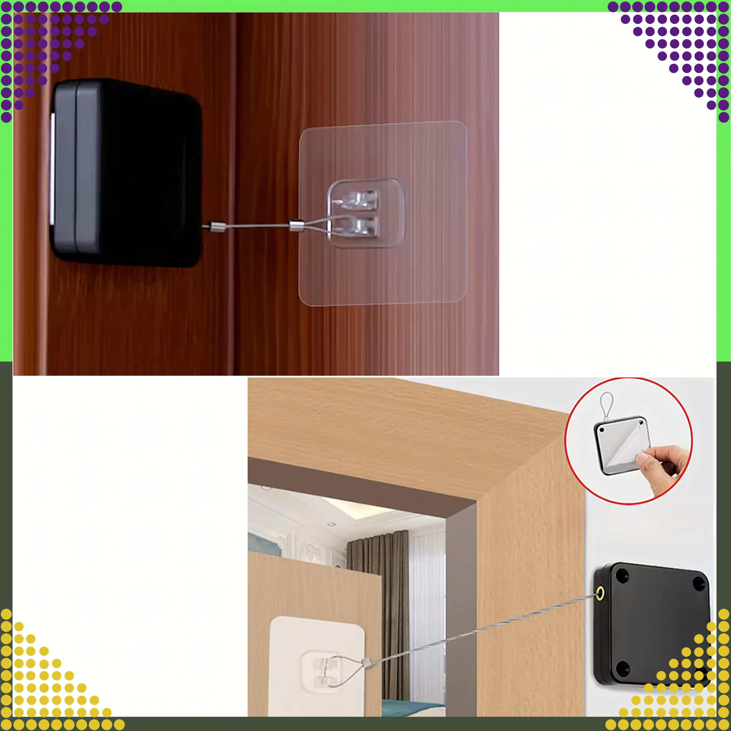 Samozamykacz do Drzwi Samoprzylepny Zwijany Linka Zamykacz Domykacz 800g - obrazek 4