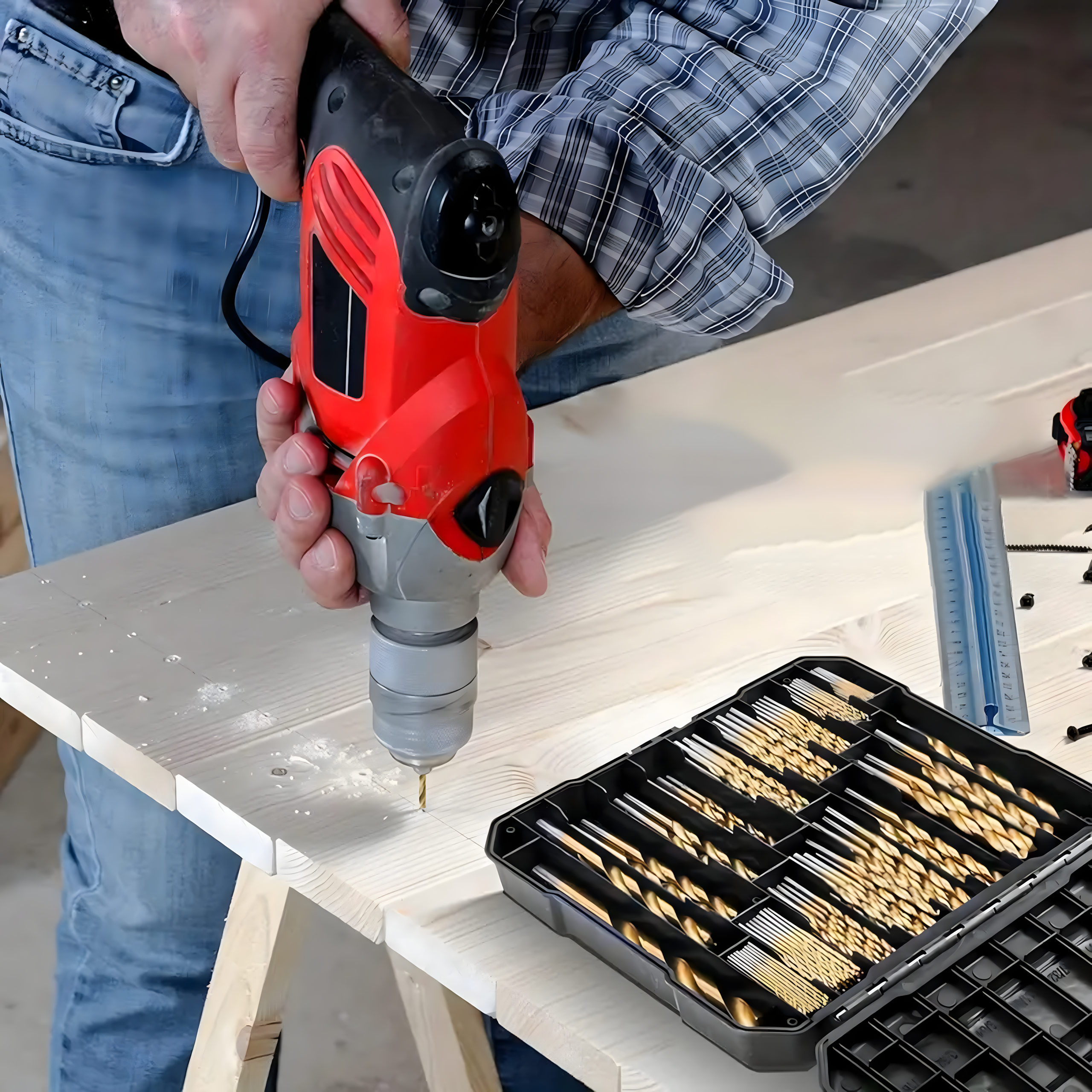 ZESTAW WIERTEŁ DO METALU DREWNA WIERTŁA TYTANOWE UNIWERSALNE 1,5-10mm 99 EL - obrazek 7