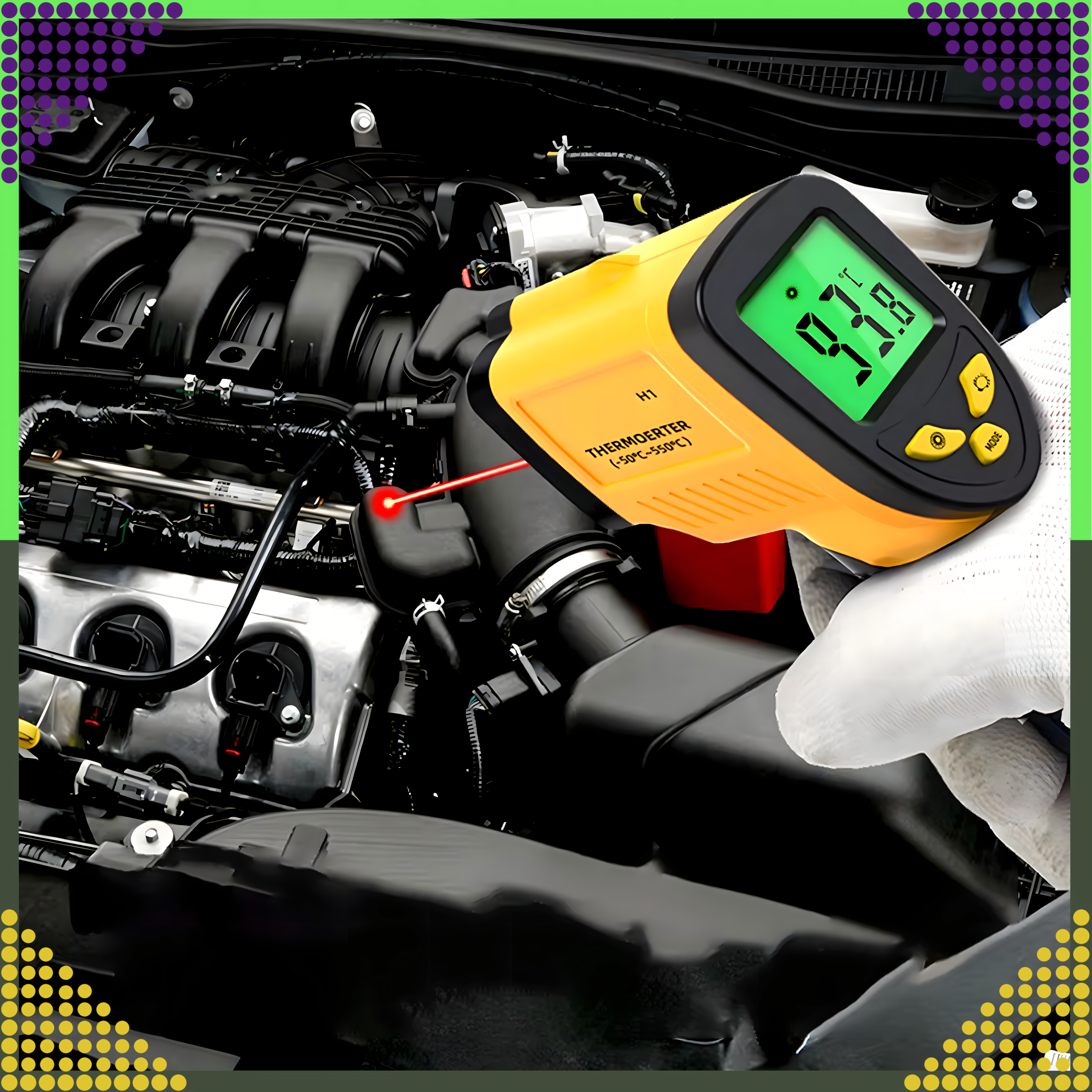 Pirometr Termometr Laserowy Bezdotykowy na Podczerwień Emisyjność -50+550°C - obrazek 8