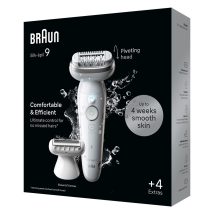 Depilator Braun Silk-épil 9 9-041, Srebrny, 40 pęset, MicroGrip, Bateria, 100 – 240 V, 50/60 Hz
