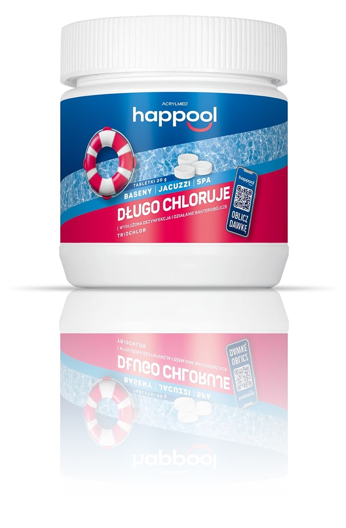 Acrylmed 0,8kg Triochlor 20g przedłużona dezynfekcja - tabletki