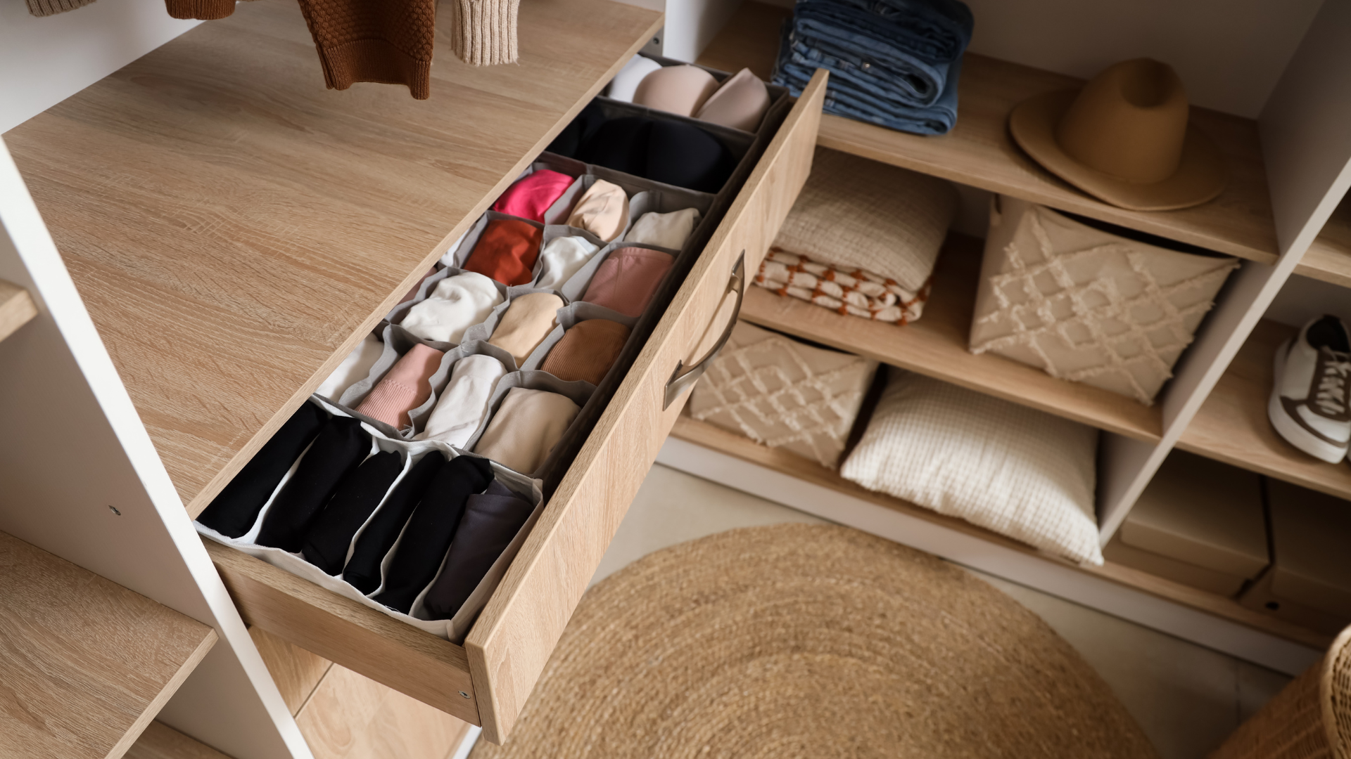 Organizer do szuflady kuchennej – flat lay, idealny porządek