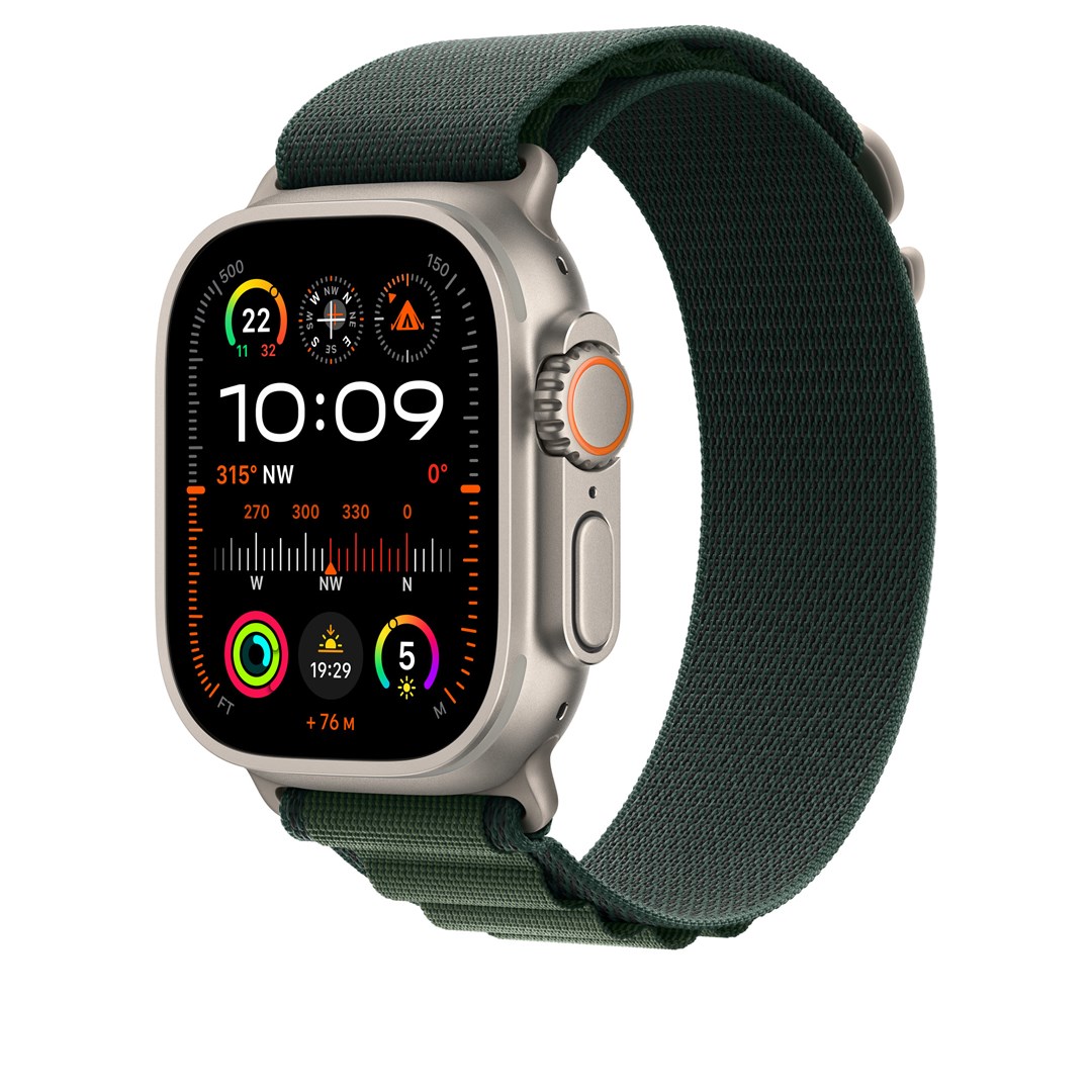 Apple Watch Alpine Loop Armband dla Watch Ultra 49mm Dunkelgrün / Titan natur (S) - obrazek 3