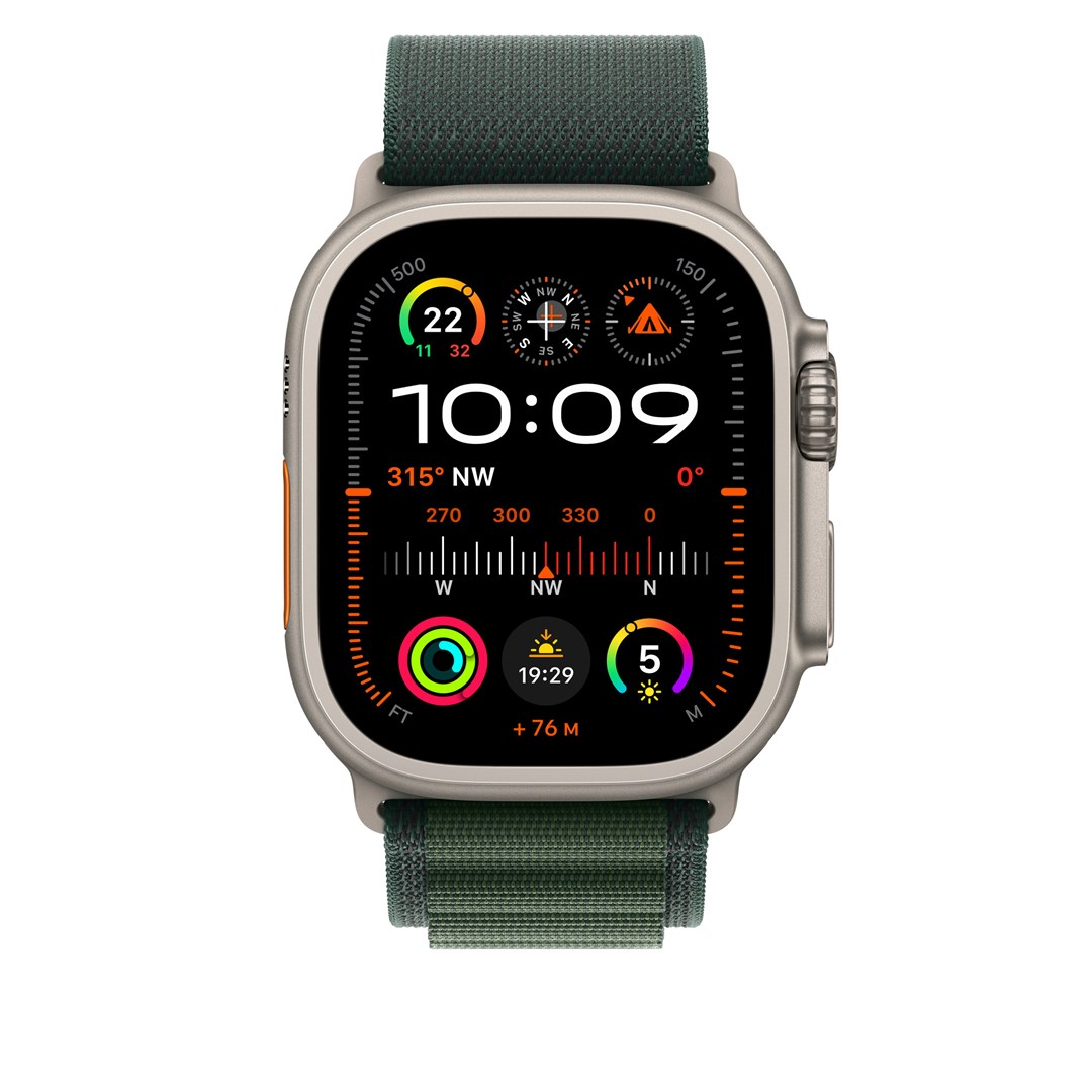 Apple Watch Alpine Loop Armband dla Watch Ultra 49mm Dunkelgrün / Titan natur (S) - obrazek 4