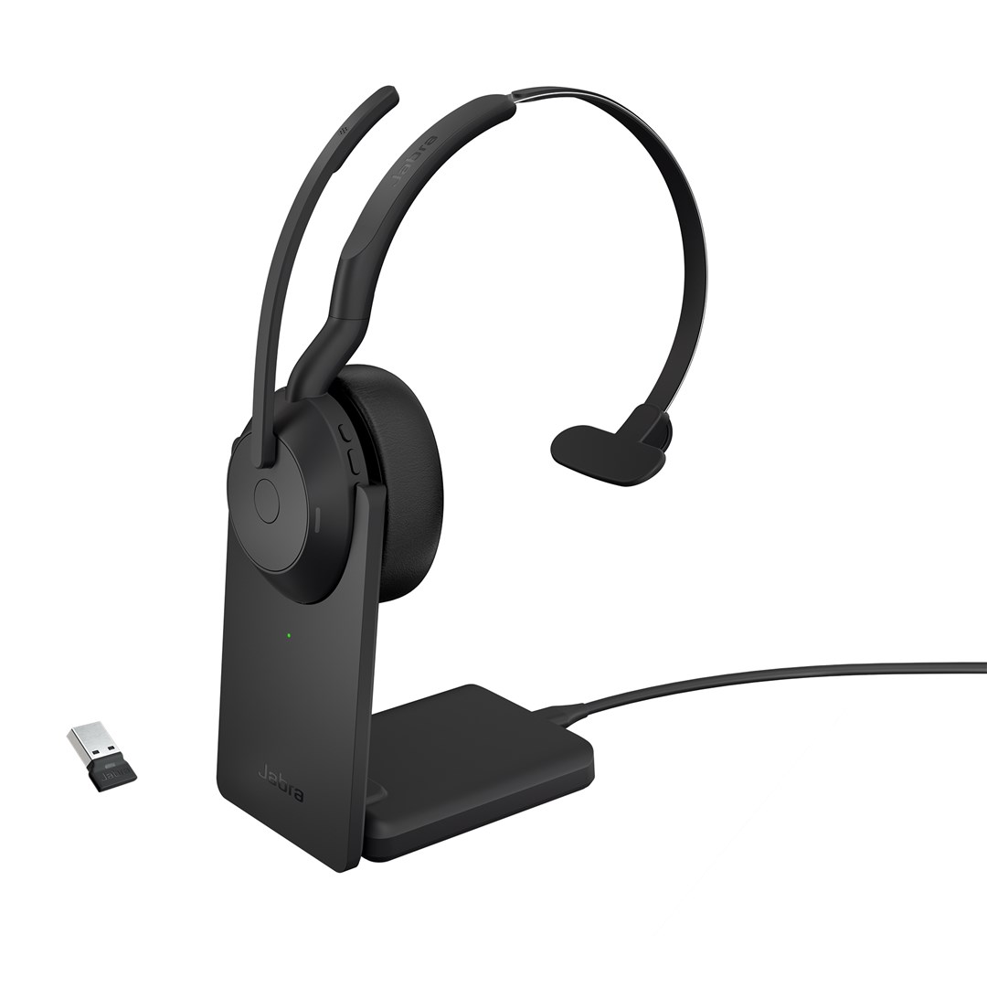 Jabra 25599-889-989 słuchawki/zestaw słuchawkowy Przewodowy i Bezprzewodowy Opaska na głowę Biuro/centrum telefoniczne Bluetooth Podstawka do ładowania Czarny