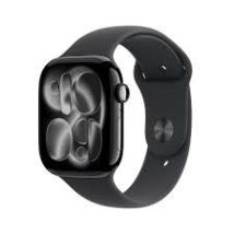 Apple Watch Series 11 GPS 46mm Jet Black Aluminium z czarnym paskiem Sport S/M