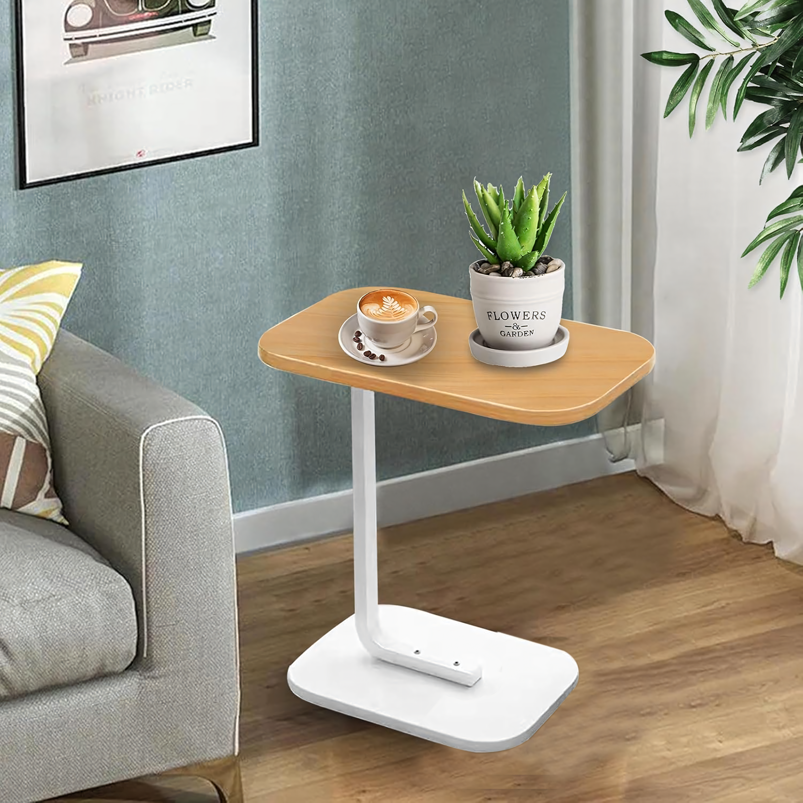 Stolik Kawowy na Kawę Boczny w Kształcie Litery C Nowoczesny do Salonu - obrazek 6