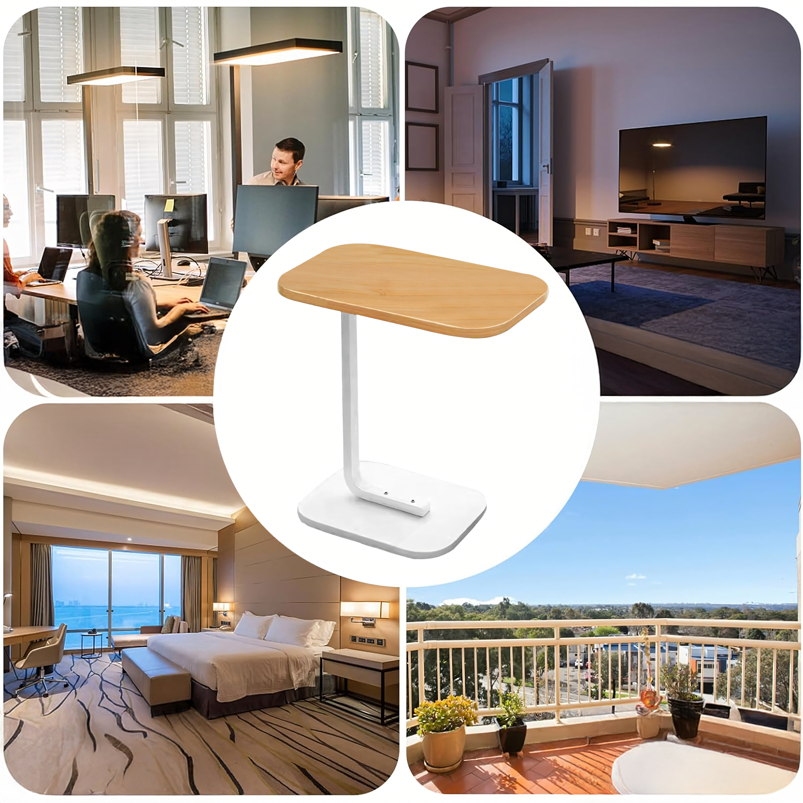 Stolik Kawowy na Kawę Boczny w Kształcie Litery C Nowoczesny do Salonu - obrazek 9