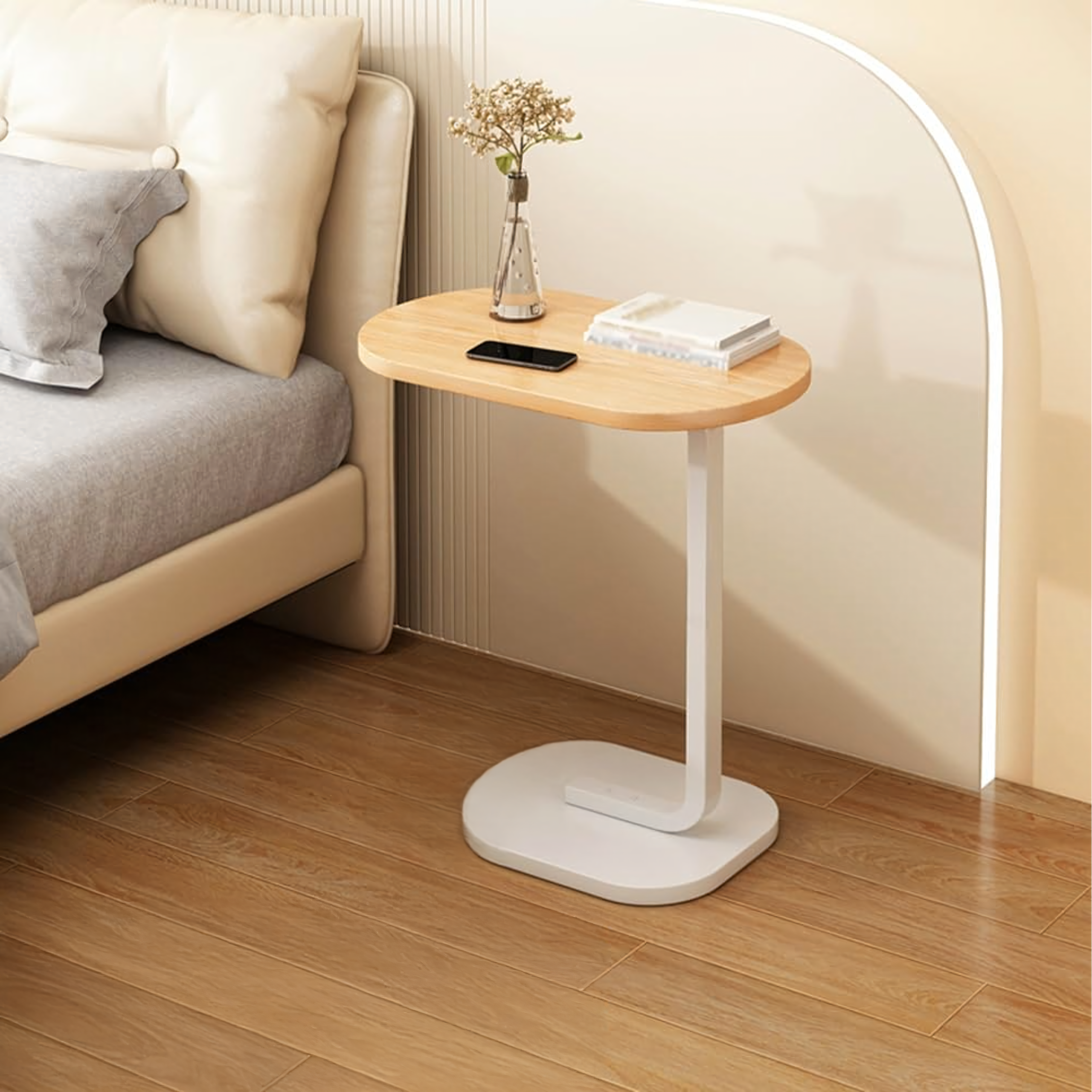 Stolik Kawowy na Kawę Boczny w Kształcie Litery C Nowoczesny do Salonu - obrazek 10