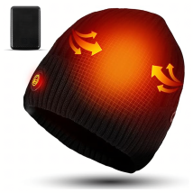 Czapka Grzewcza Beanie Ogrzewana Zimowa Ciepła Elektryczna + Powerbank